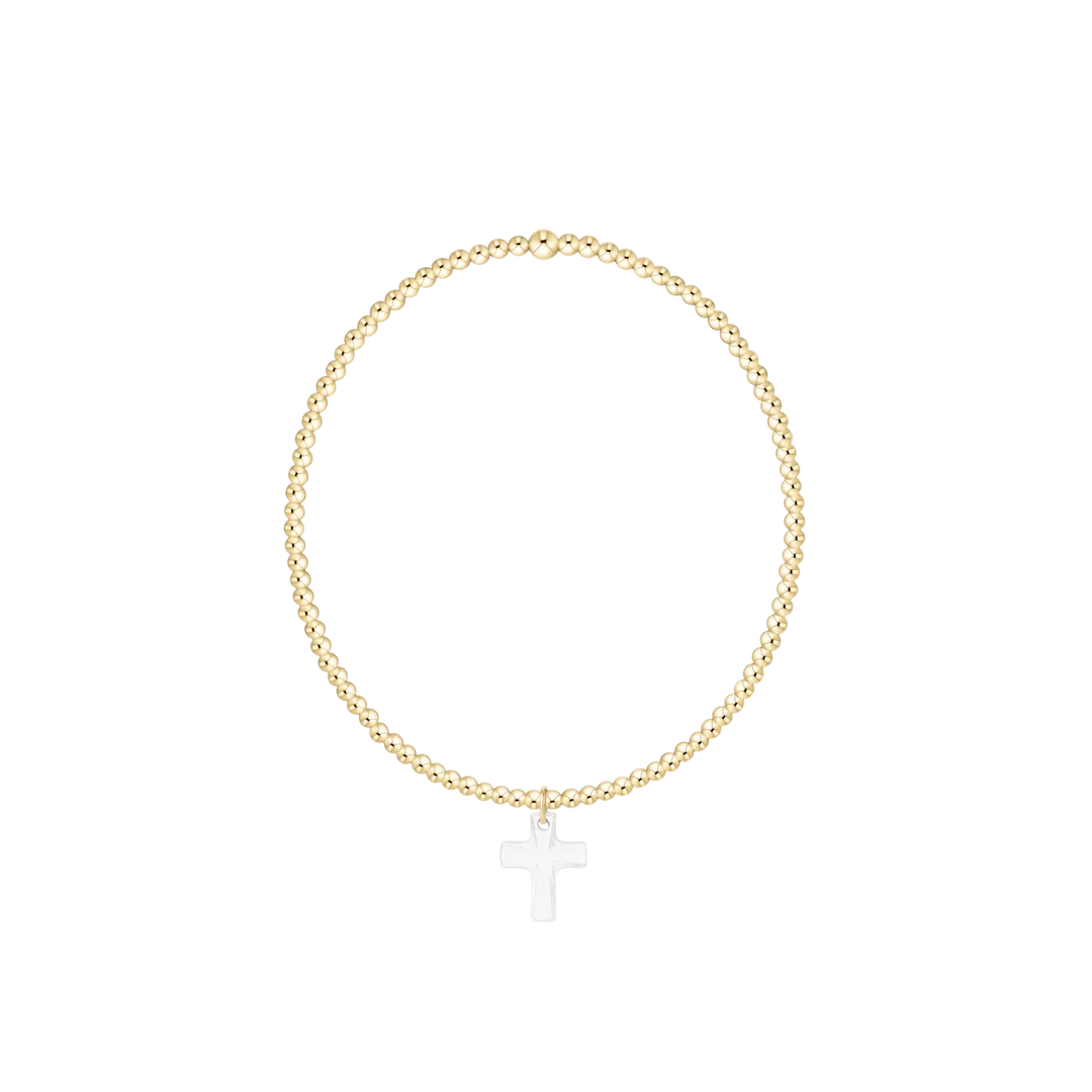 Classic Gold 2mm Bracelet - Blessed Crystal Charm