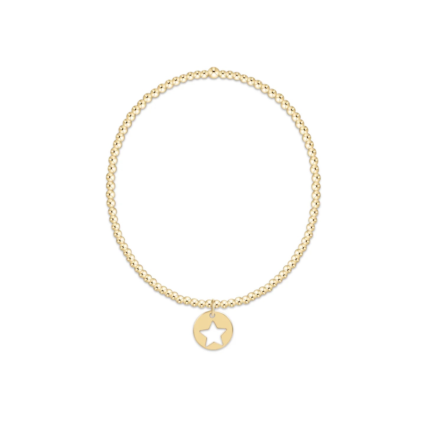 CLASSIC GOLD 2MM BRACELET - STAR SMALL GOLD DISC
