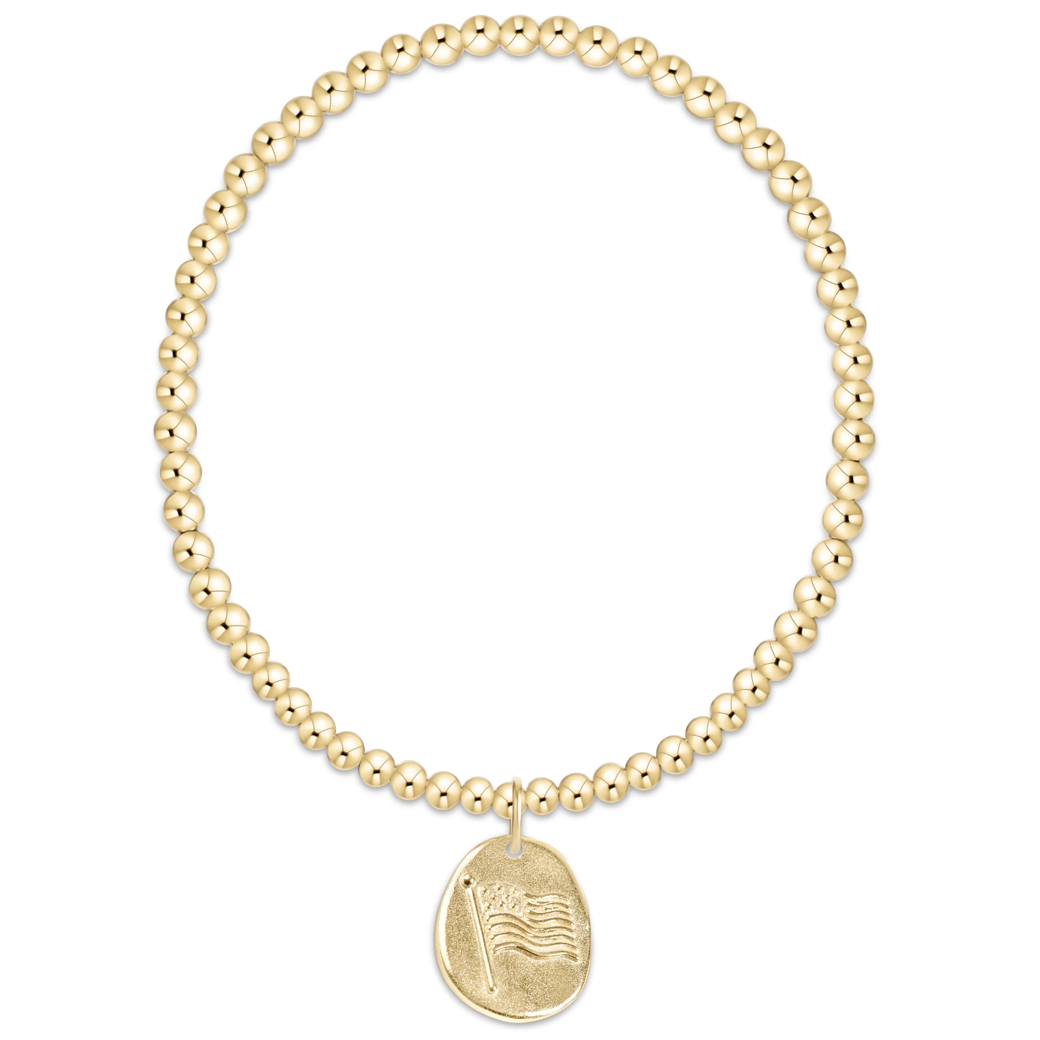 CLASSIC GOLD 3MM BRACELET - INSPIRE AMERICA GOLD DISC