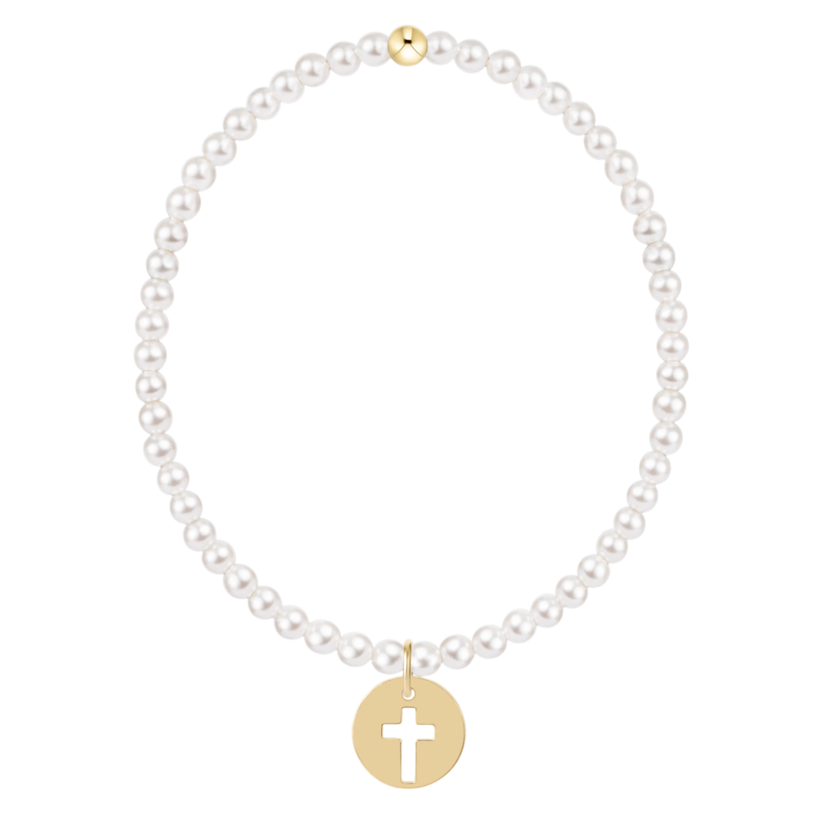 CLASSIC PEARL 3MM BRACELET – BLESSED GOLD DISC