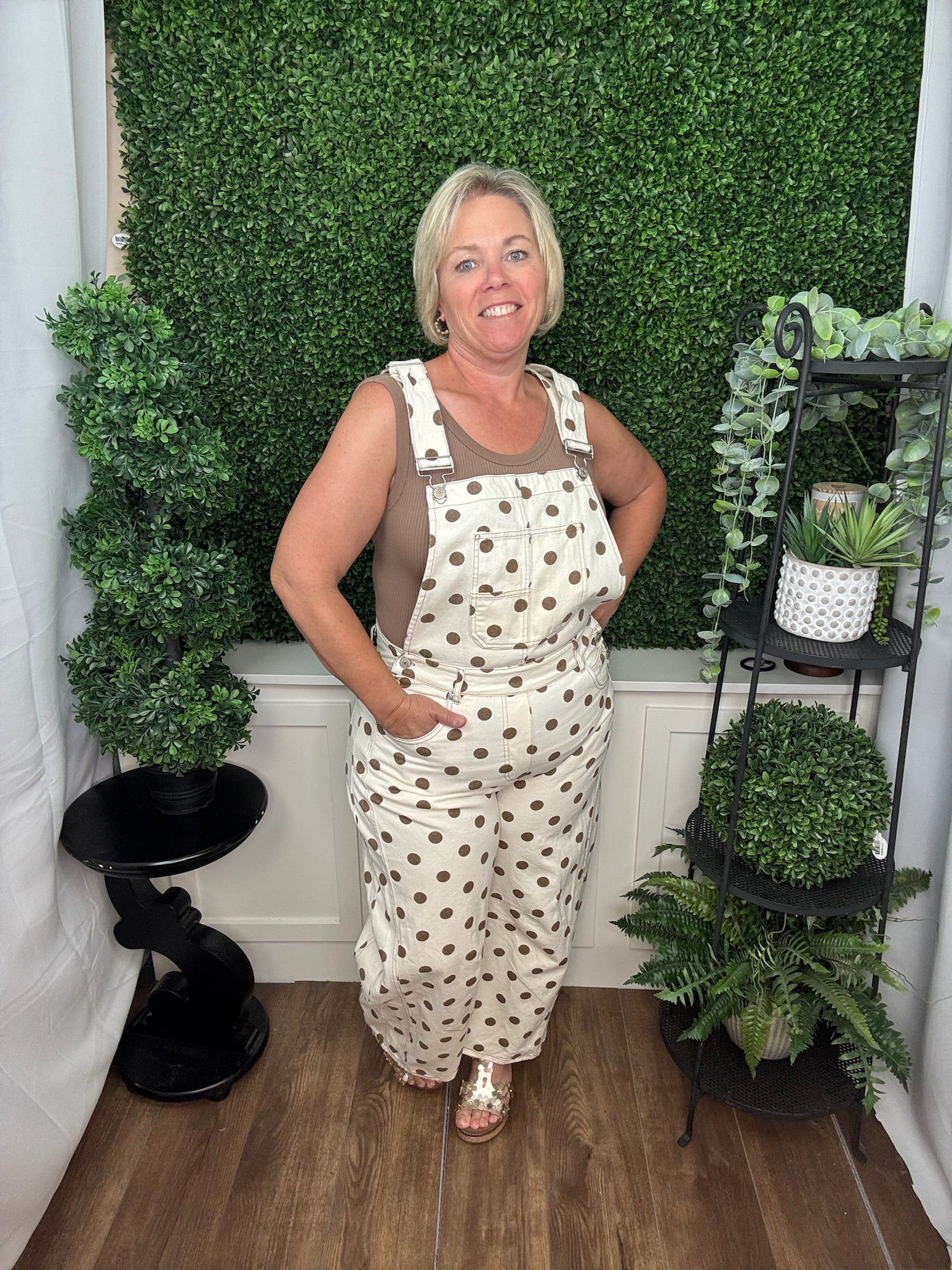 Polka Dot Overall Jumpsuit