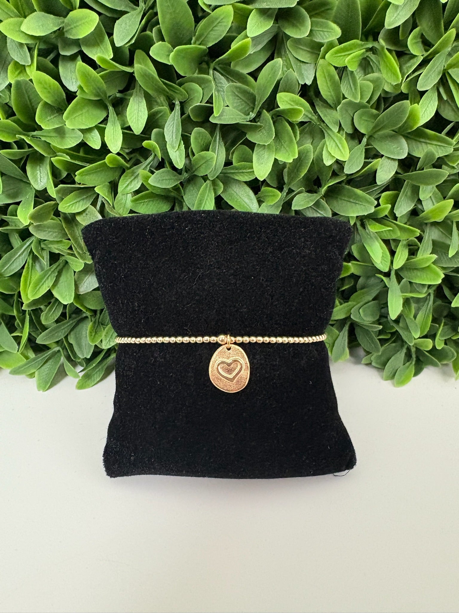 CLASSIC GOLD 2MM BEAD BRACELET - INSPIRE LOVE SMALL GOLD CHARM