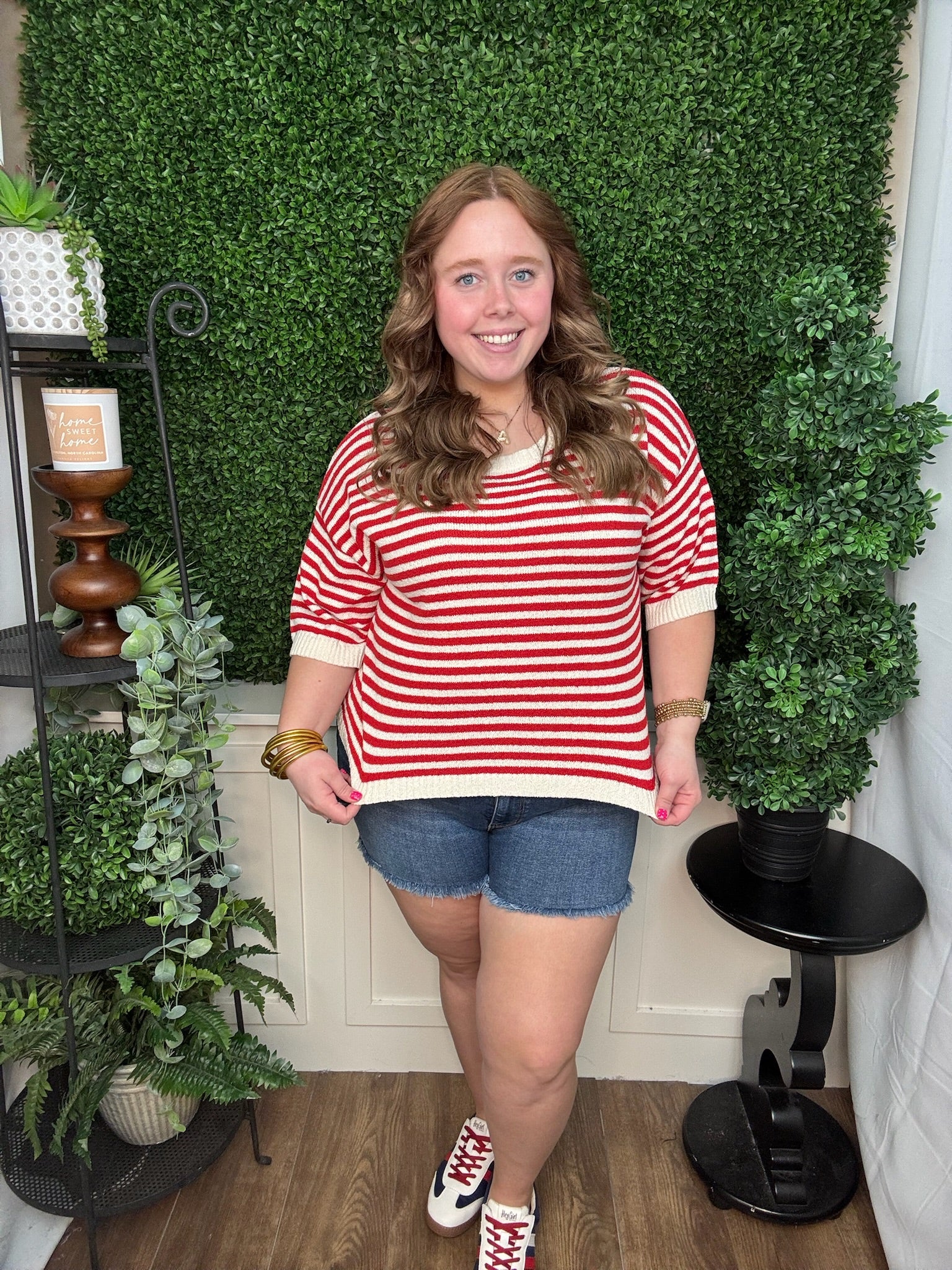 Candy Stripe Relaxed Knit Top