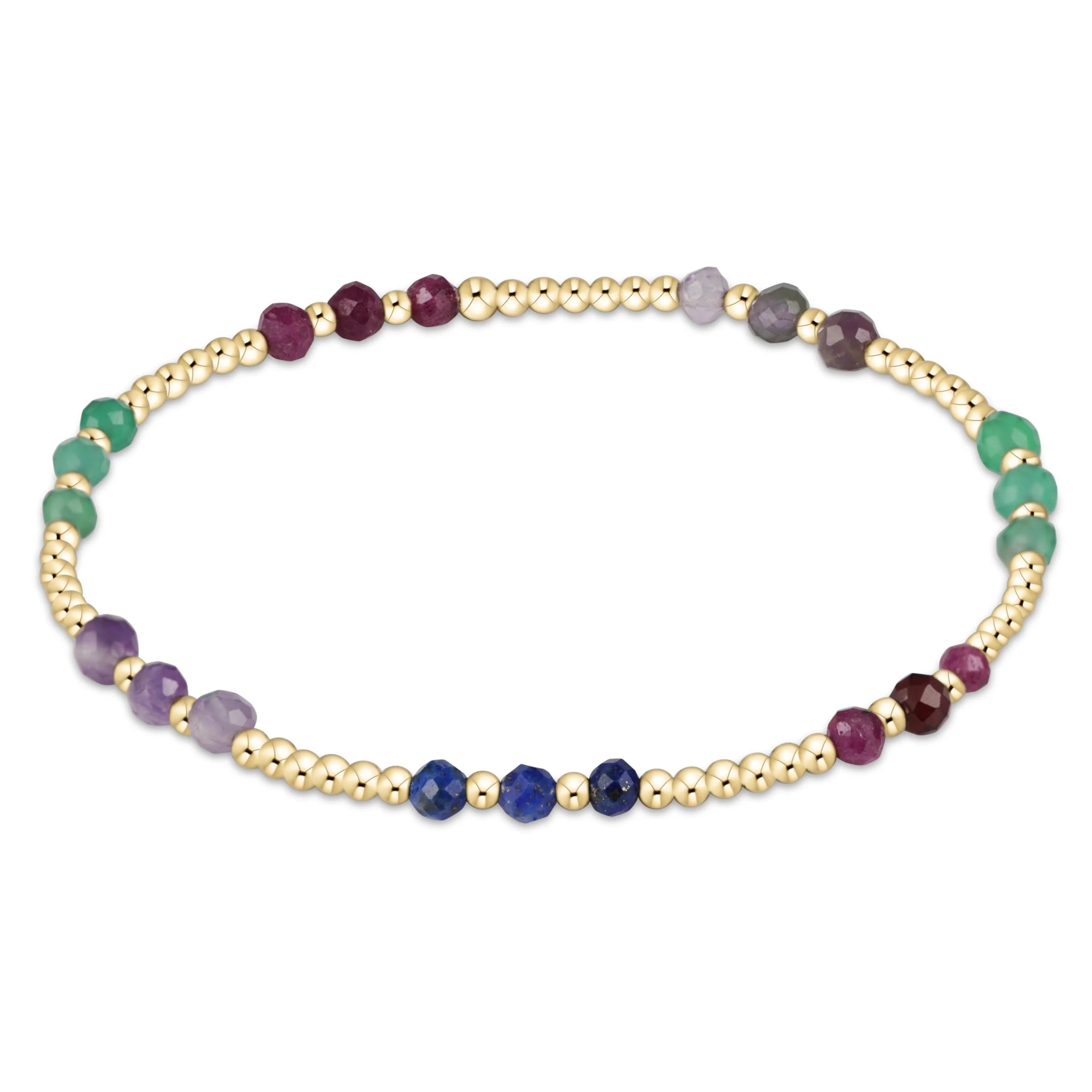 GEMSTONE GOLD JOY PATTERN 3MM BEAD BRACELET - HOT MESS FW25
