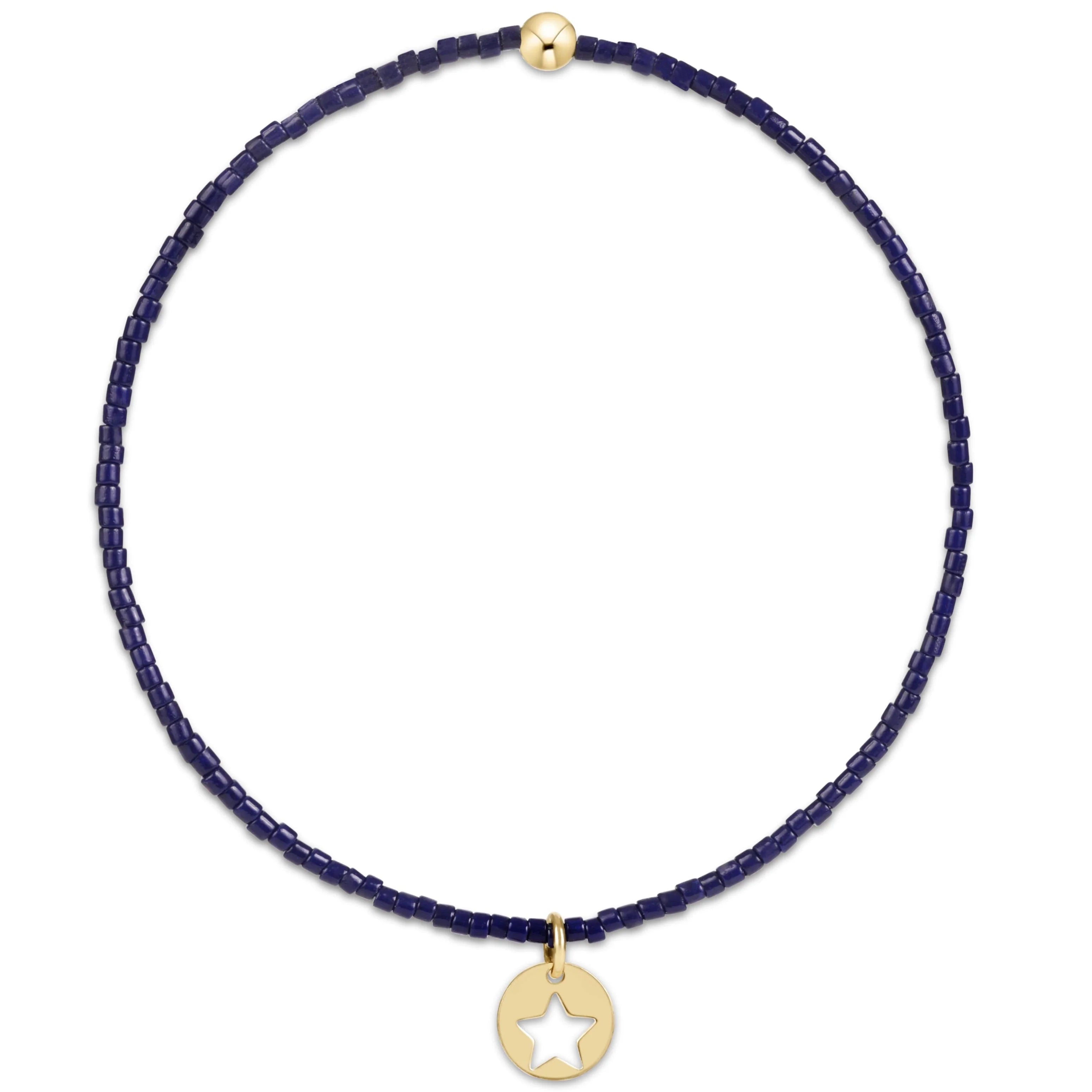 HOPE CLASSIC BRACELET - STAR SMALL GOLD DISC - NAVY