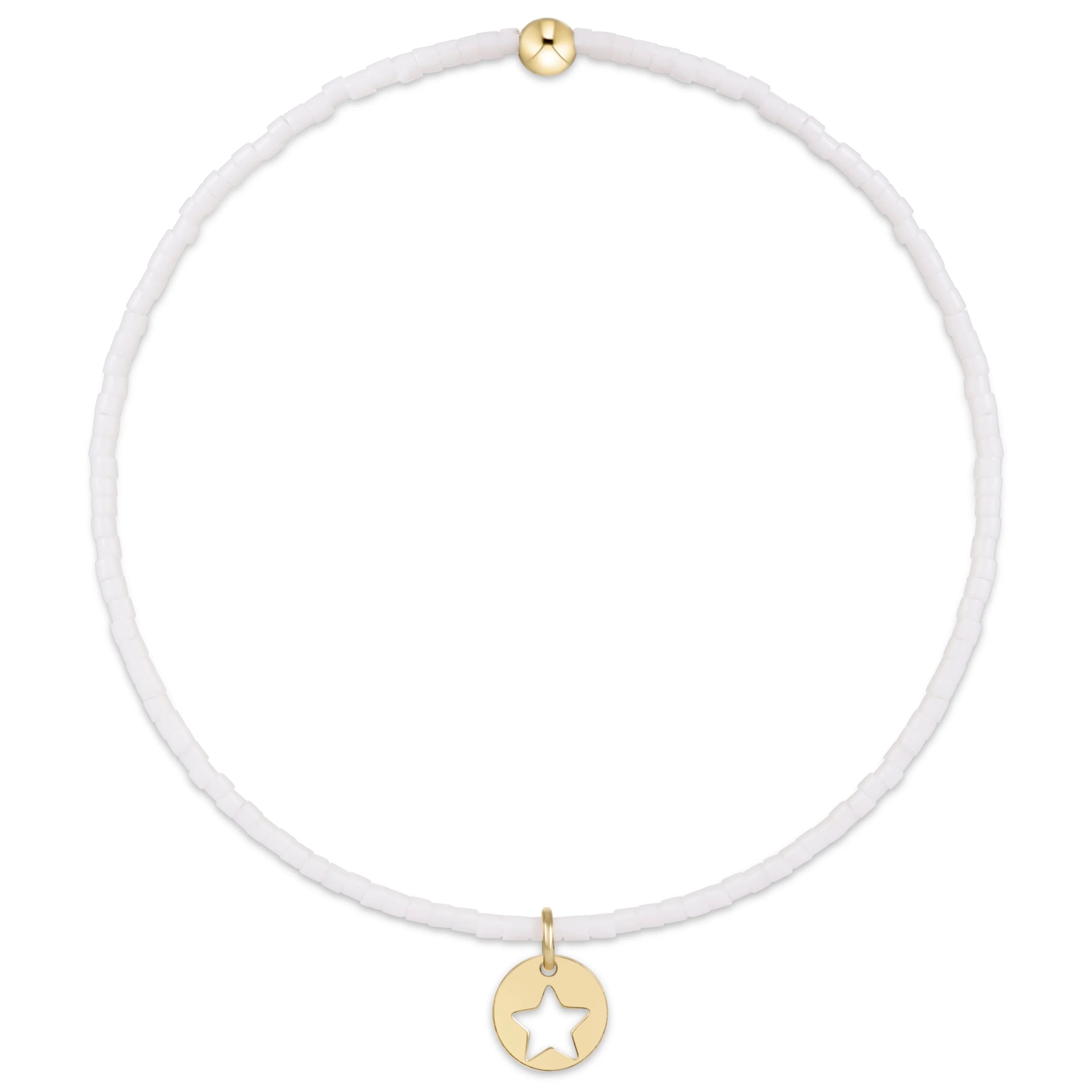 HOPE CLASSIC BRACELET - STAR SMALL GOLD DISC - WHITE