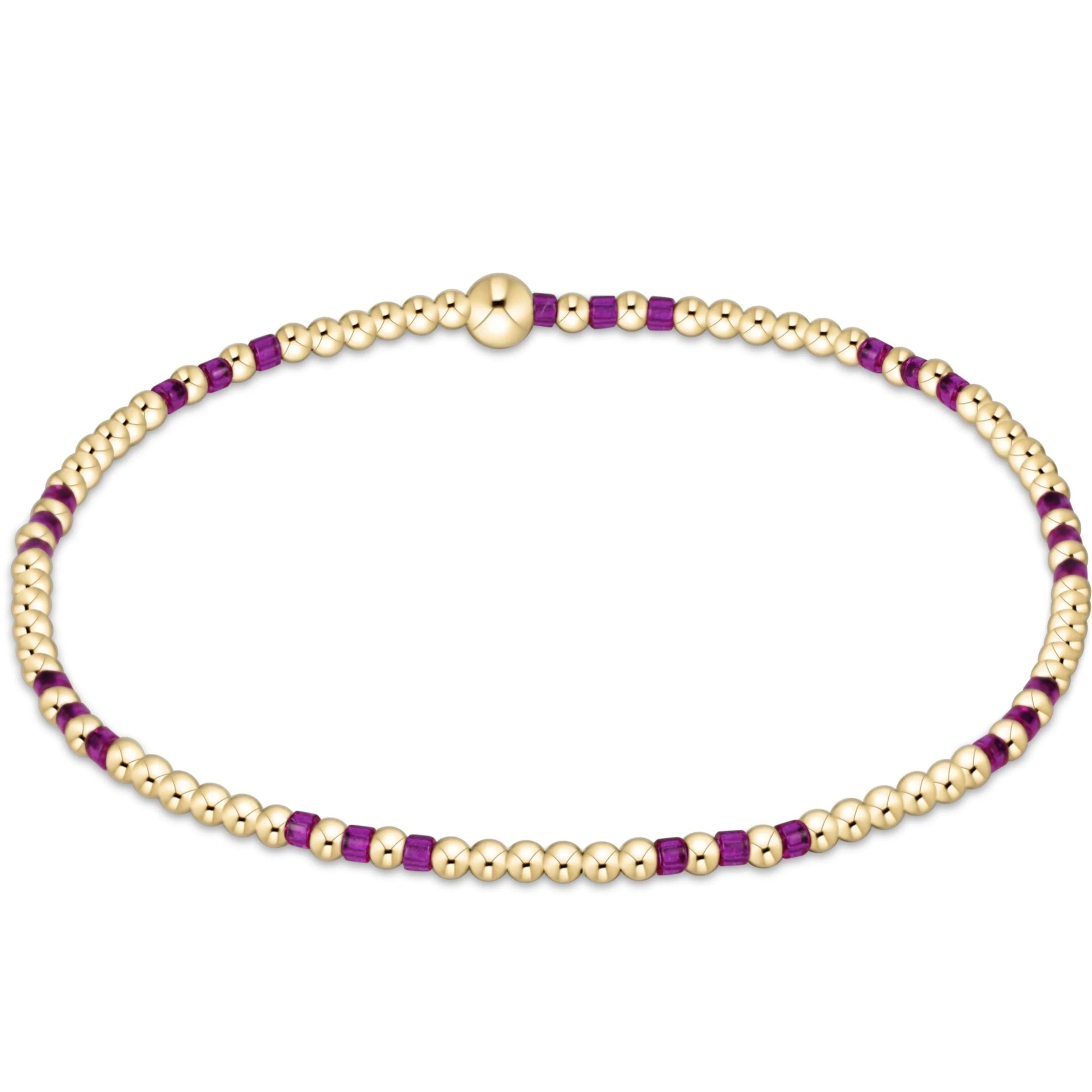 HOPE JOY PATTERN 2MM BEAD BRACELET - FUCHSIA