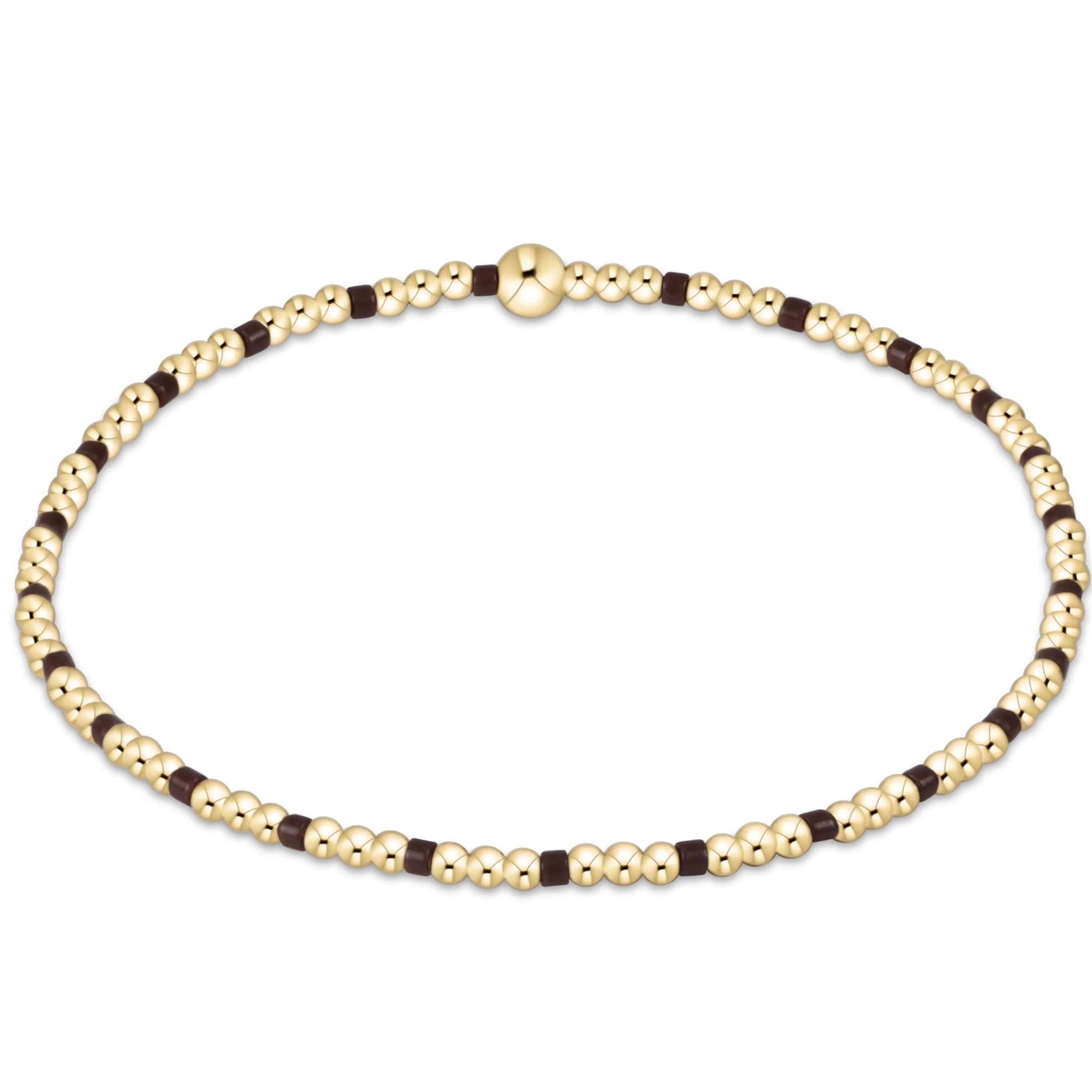 HOPE SINCERITY PATTERN 2MM BEAD BRACELET - CHOCOLATE