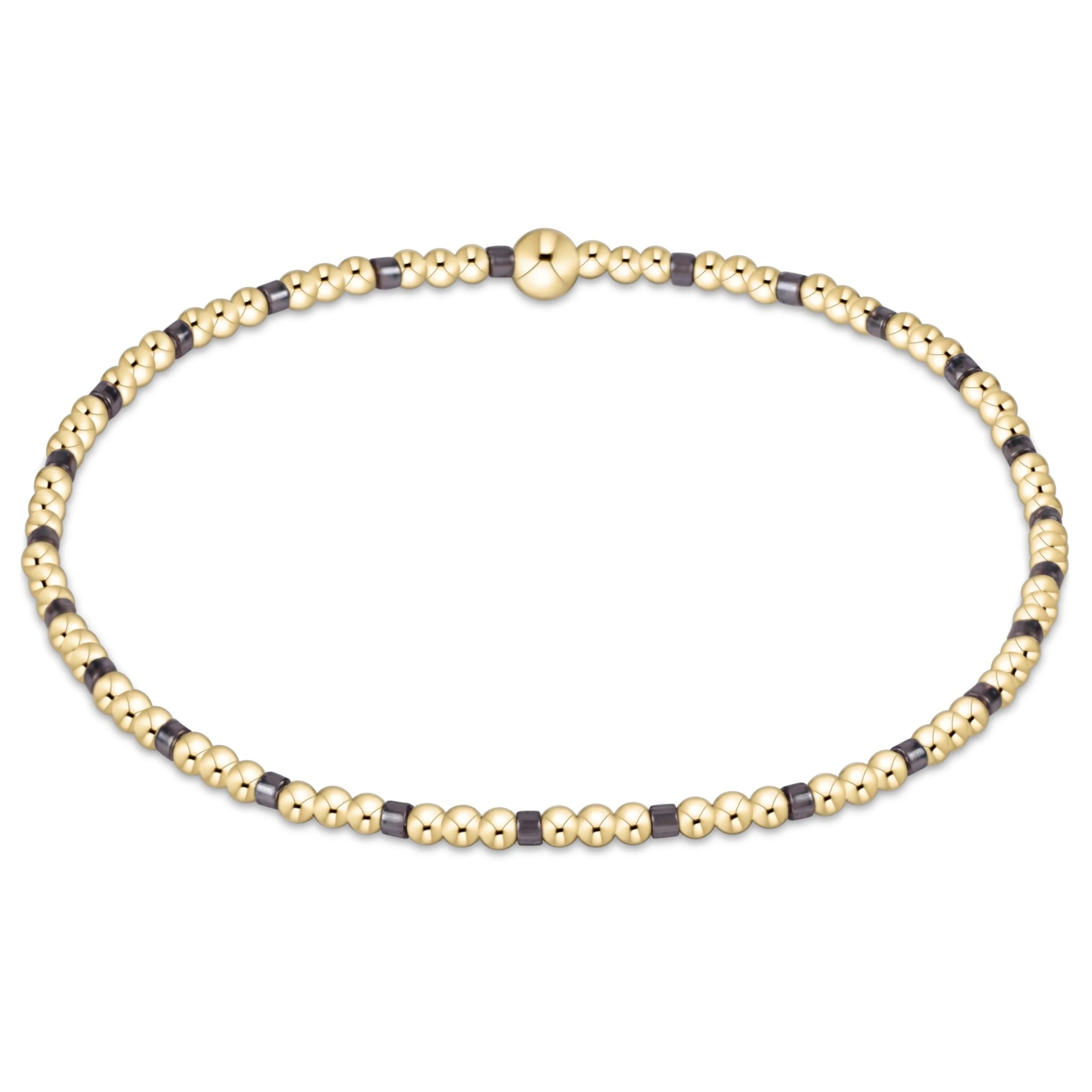 HOPE SINCERITY PATTERN 2MM BEAD BRACELET - TAUPE WITH A TWIST