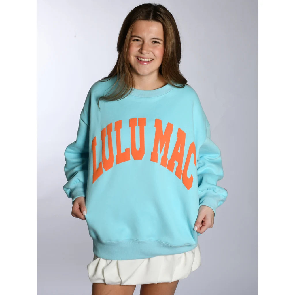 LULU MAC SWEATSHIRT - TEAL/ORANGE
