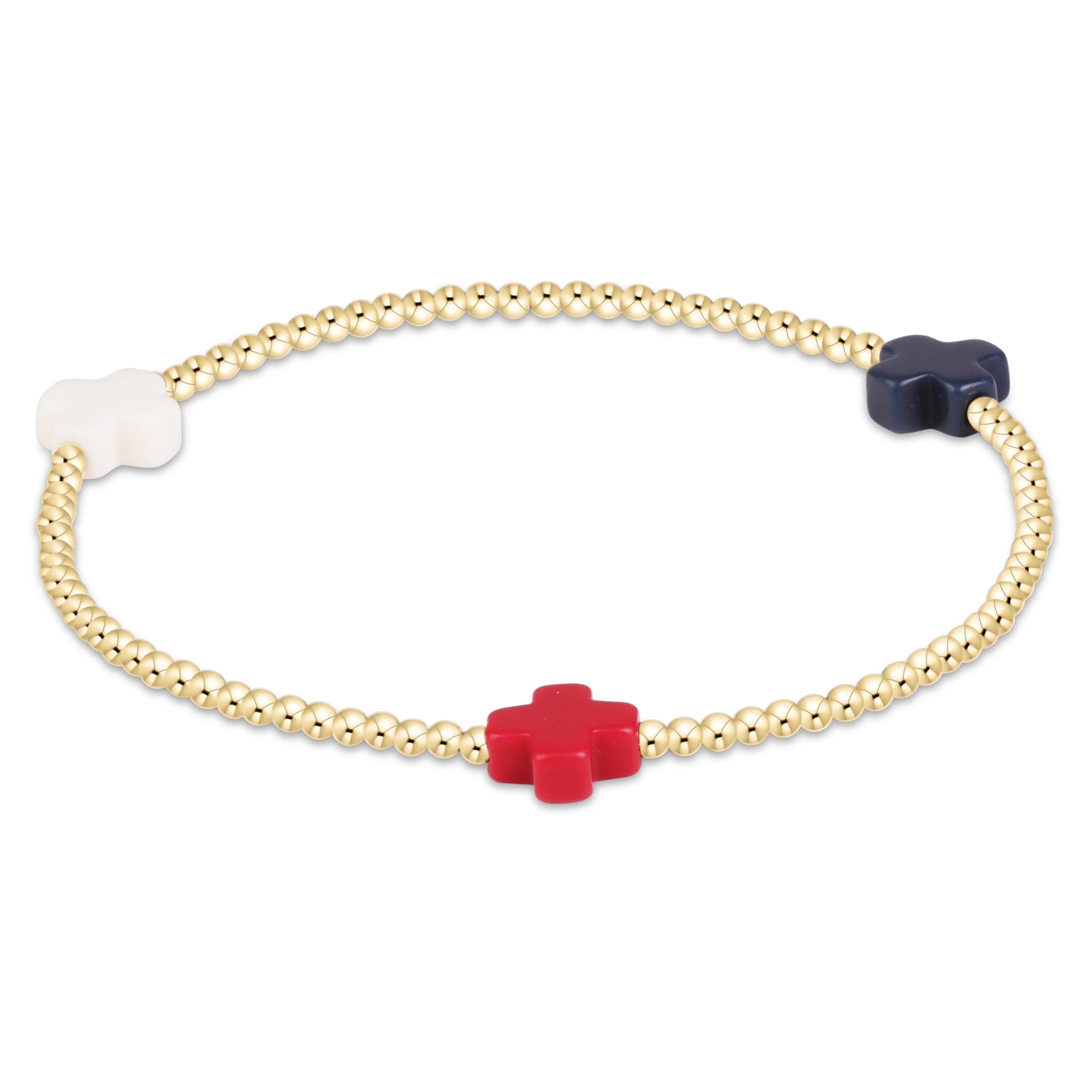 SIGNATURE CROSS 2MM GOLD BRACELET - FIRECRACKER