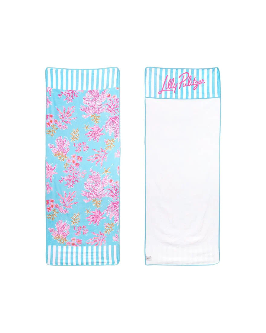 BEACH LOUNGER TOWEL - ROYAL CORAL