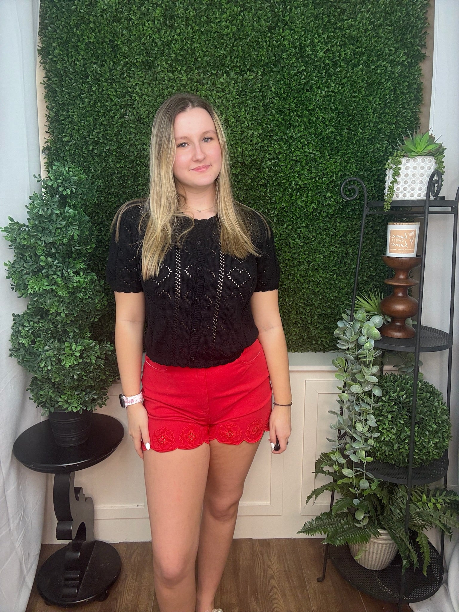 Midnight Lace Knit Button Cardigan