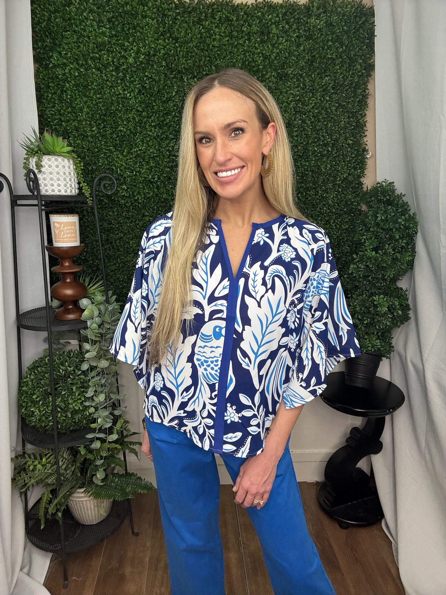 TROPICAL DOLMAN BLOUSE