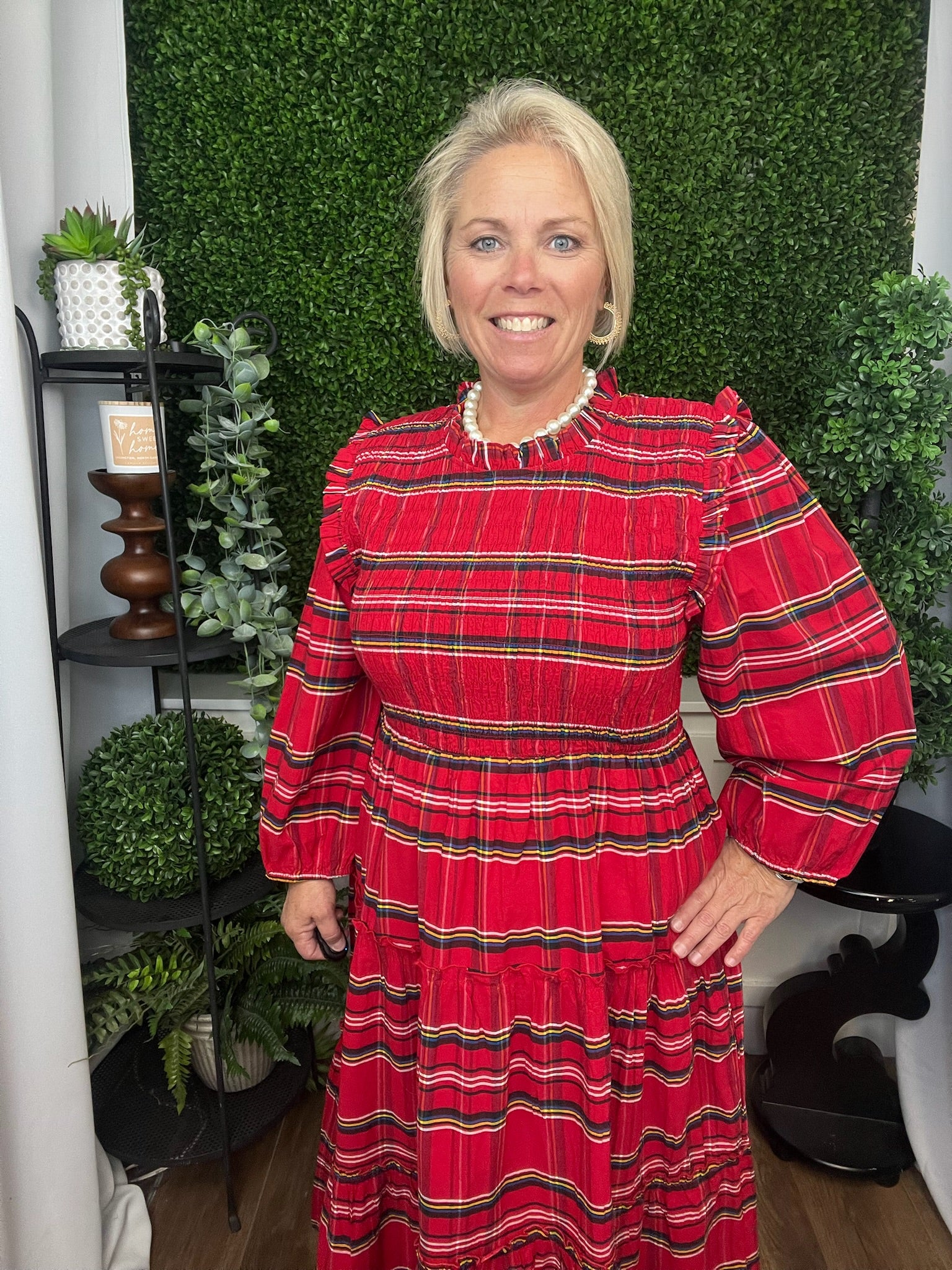 WALTON PLAID MIDI DRESS