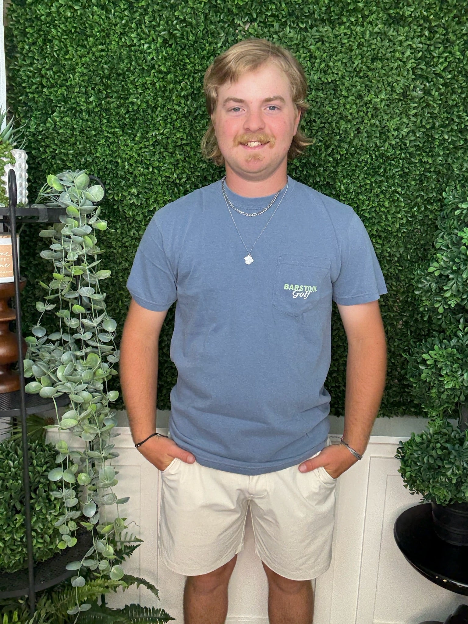 BARSTOOL GOLF CMCC 19TH CAN POCKET TEE - BLUE JEAN