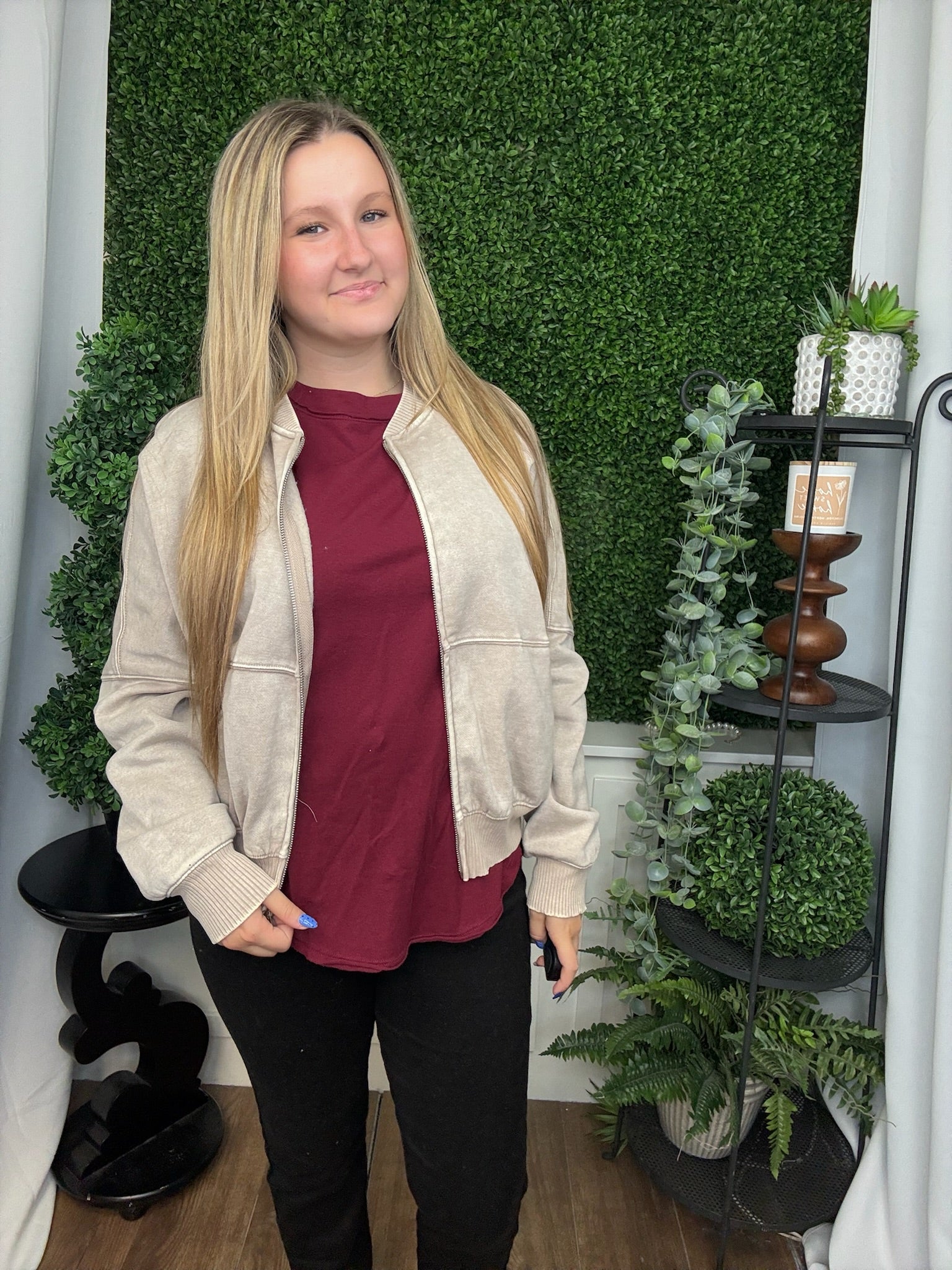 ACID WASHED FLEECE JACKET