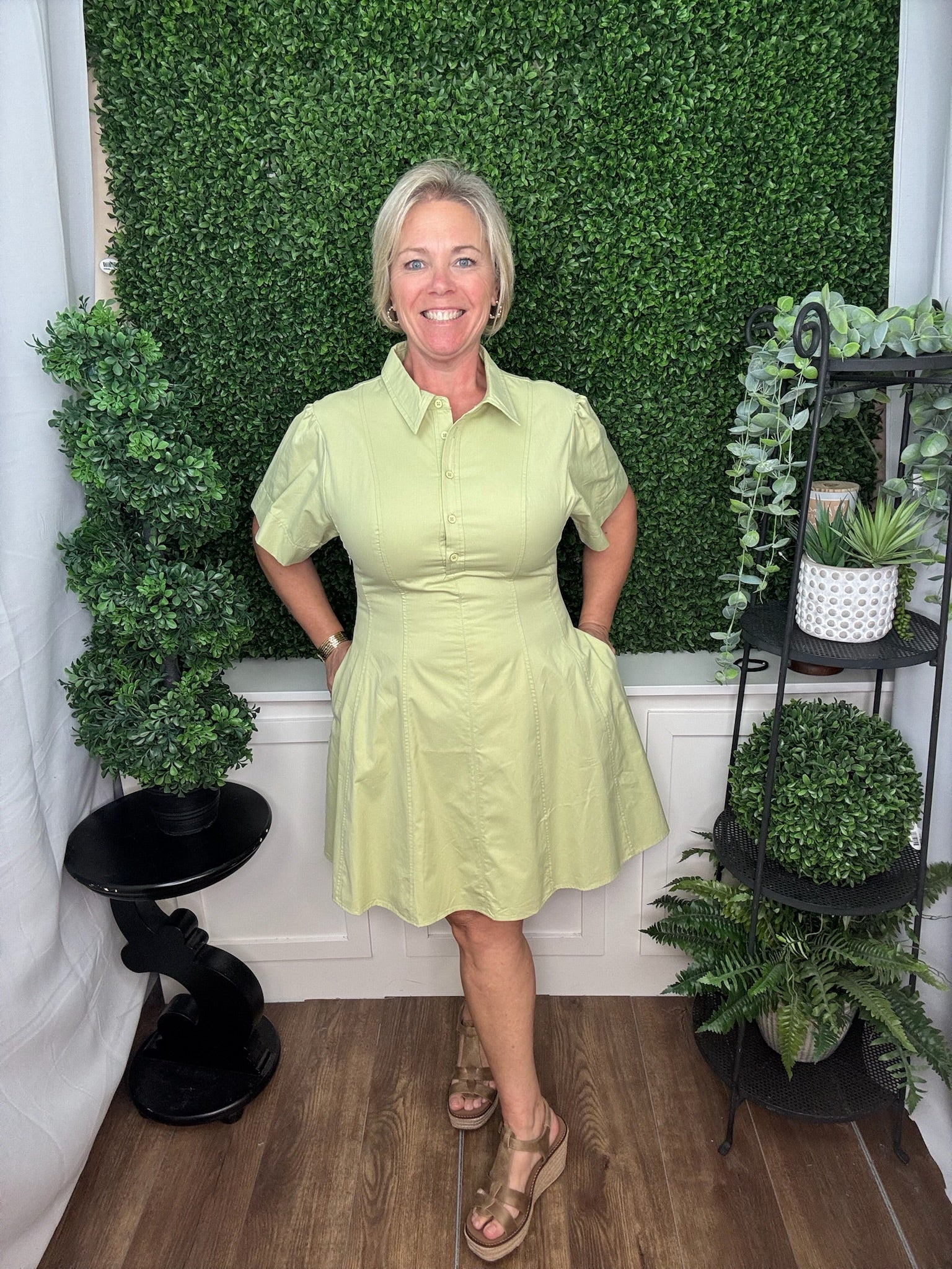 Tailored Collar Poplin Dress