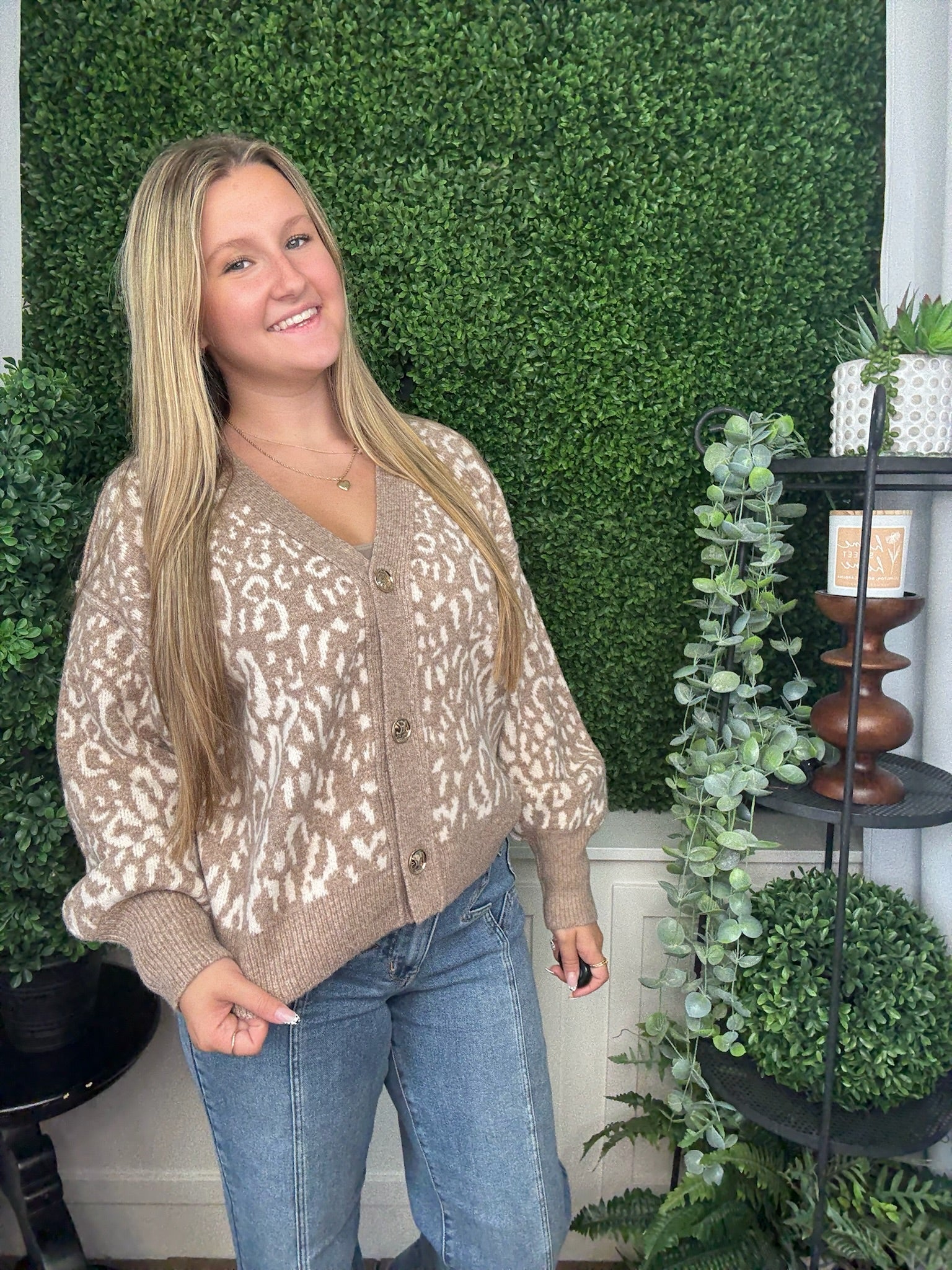 ANIMAL PRINT JACKET - TAUPE