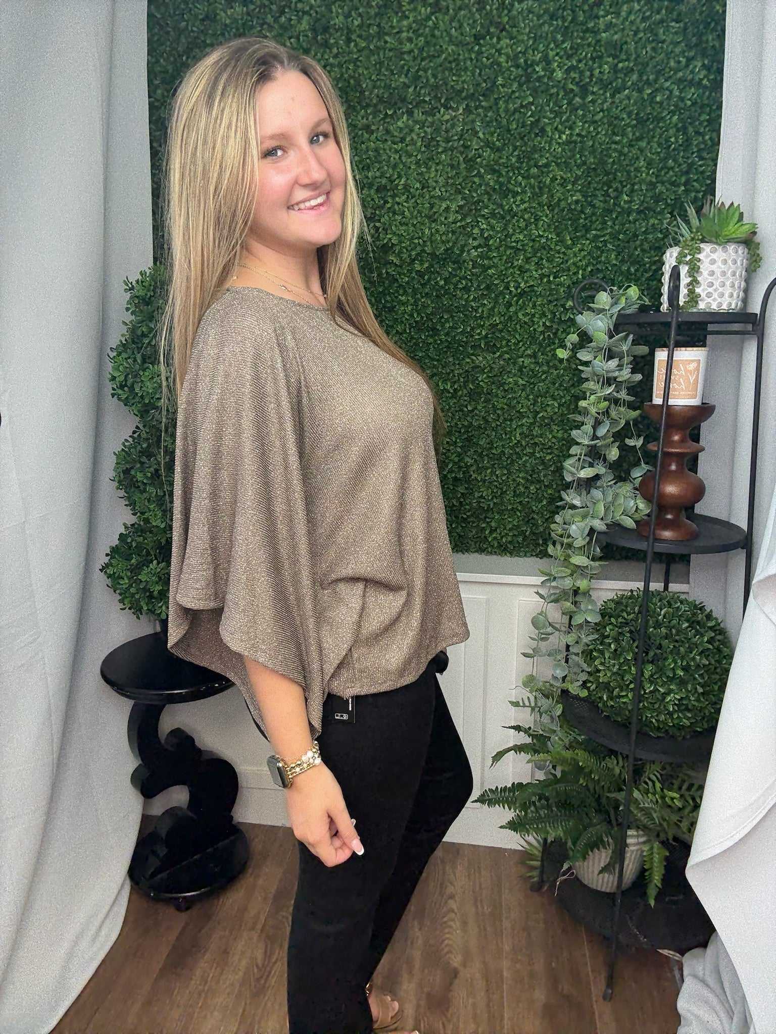 KIMINO SLV KNIT TOP - MOCHA