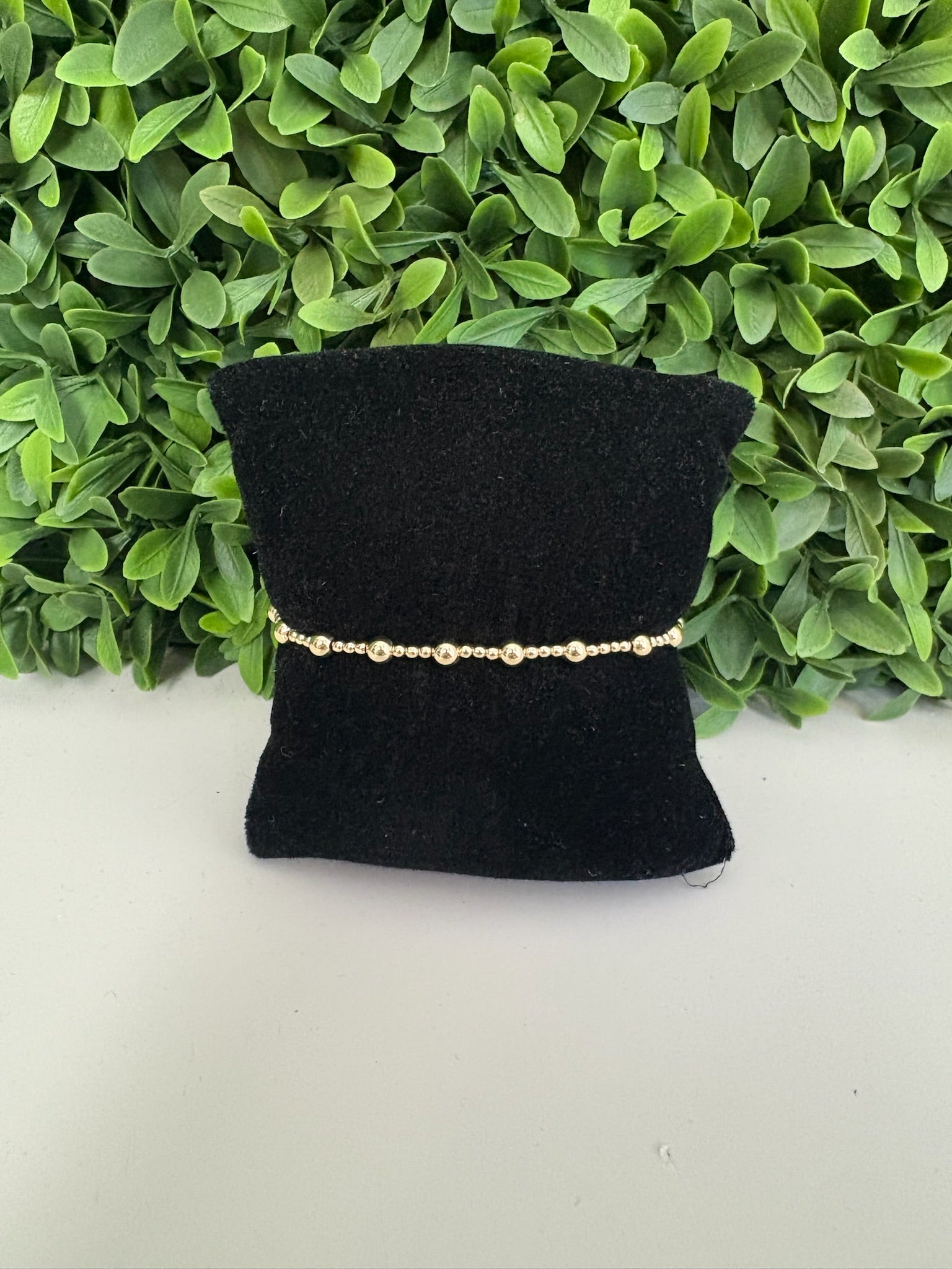 EGIRL CLASSIC SINCERITY PATTERN 4MM BEAD BRACELET - GOLD