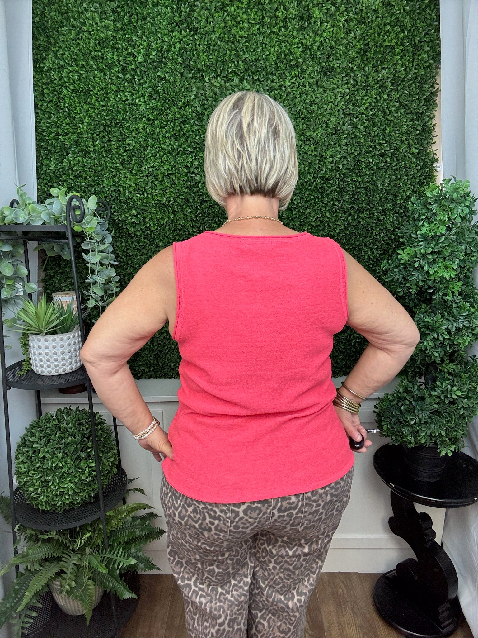 Coral Sleeveless Lightweight Knit Top