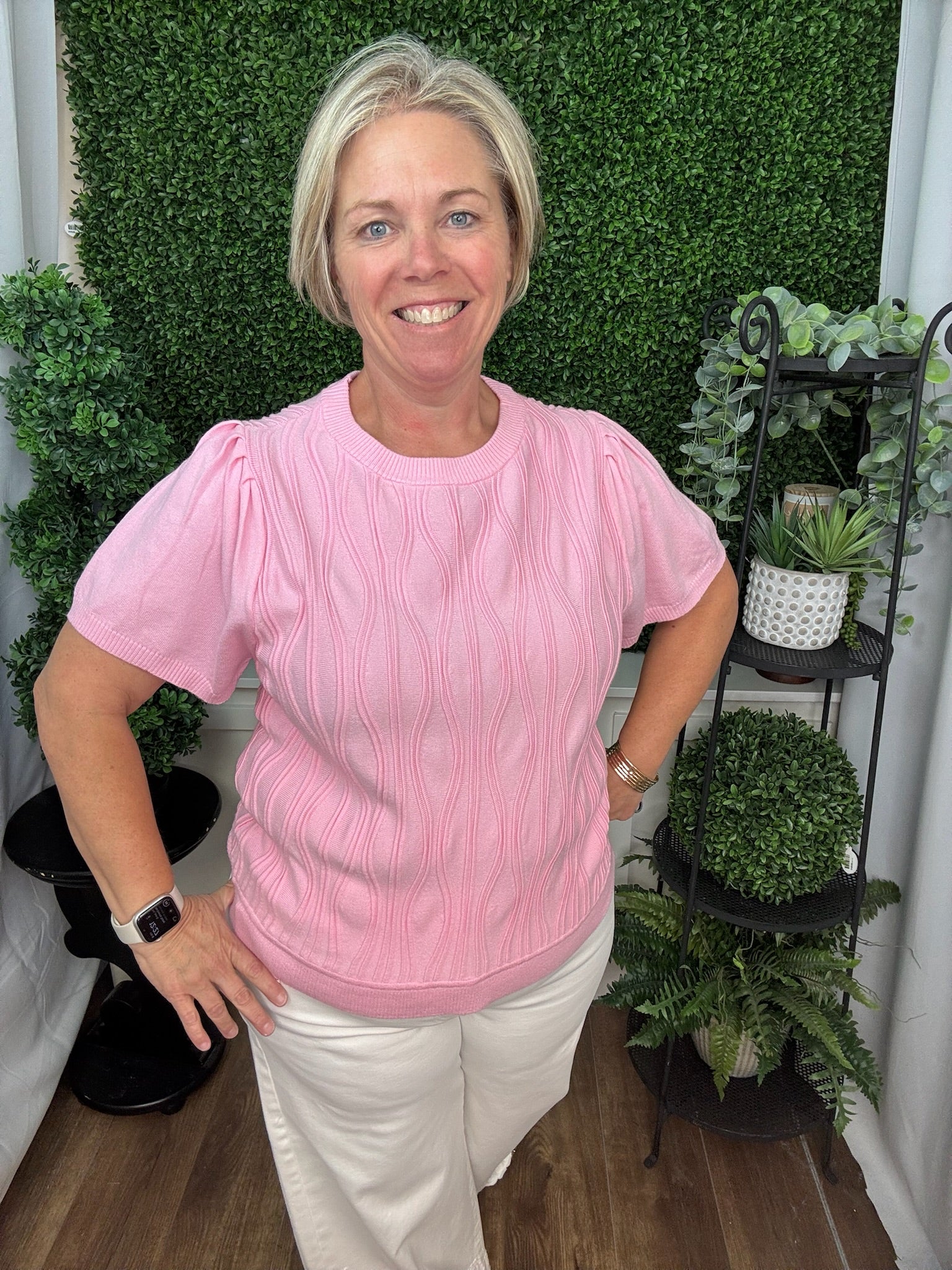 LIGHT PINK SHORT SLEEVED TOP