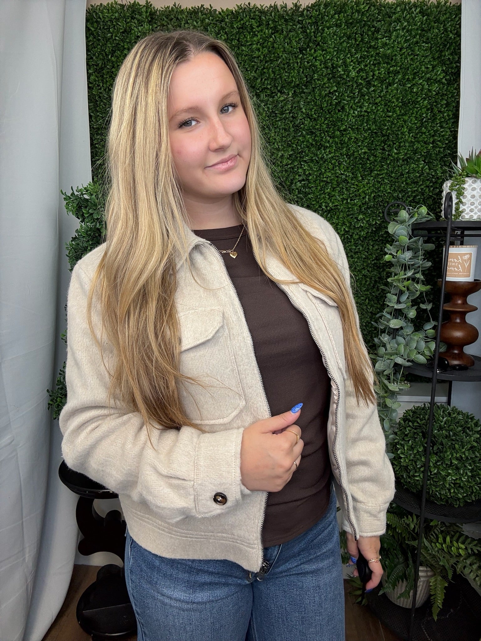 ISRA JACKET HEATHER TAUPE