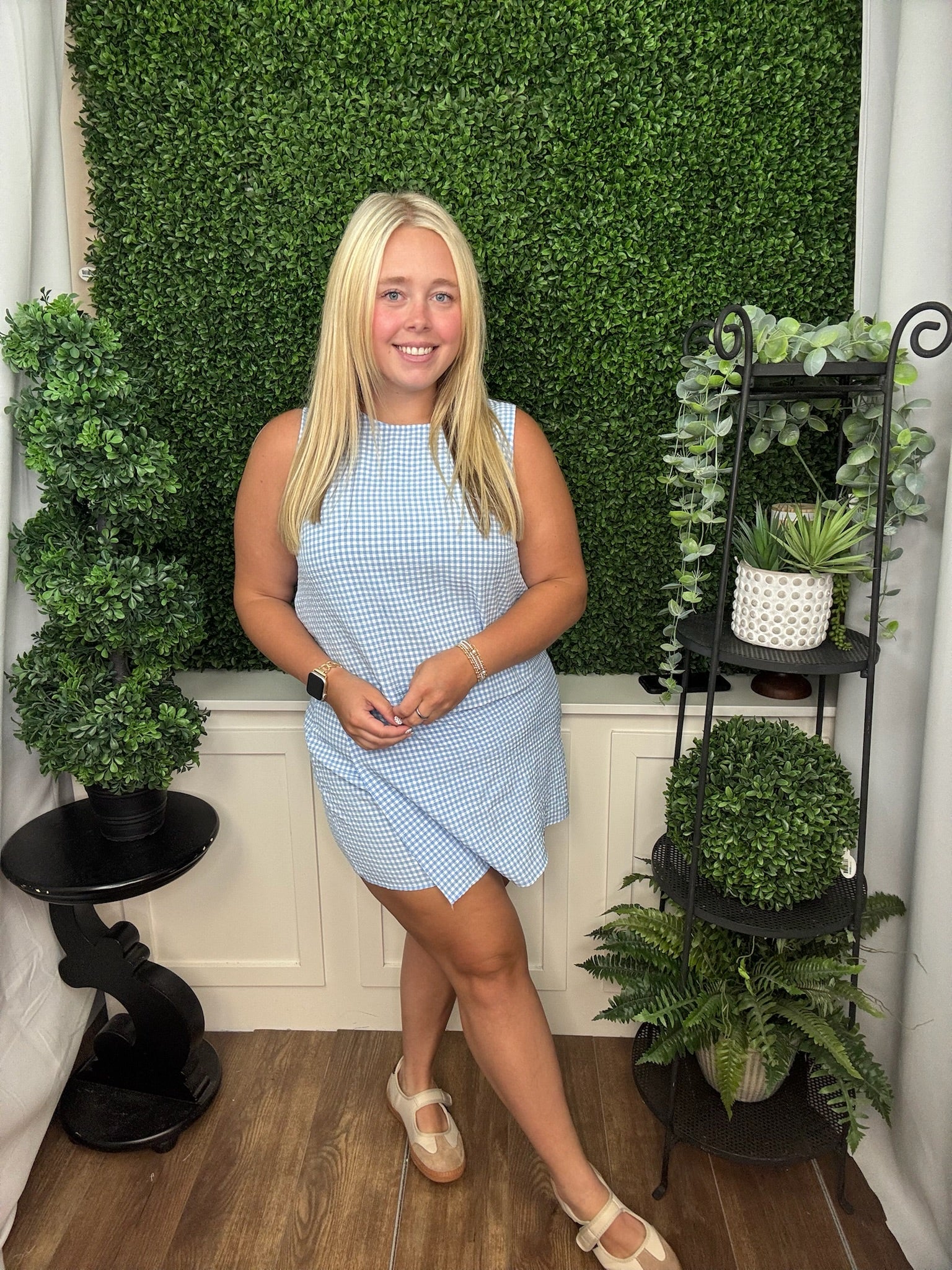 Gingham Layered Peplum Set