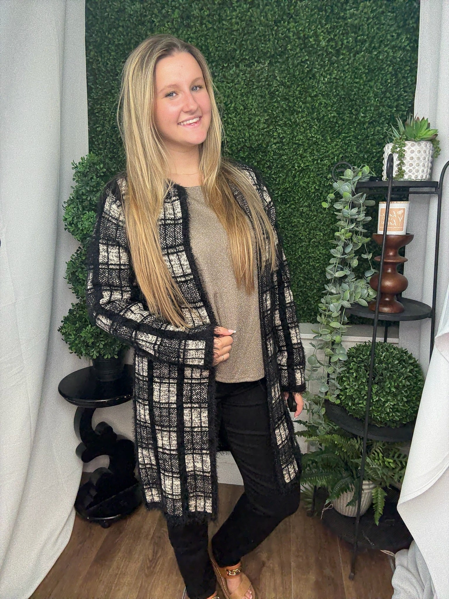 ELIANA MOHAIR BRUSHED OPEN CARDIGAN