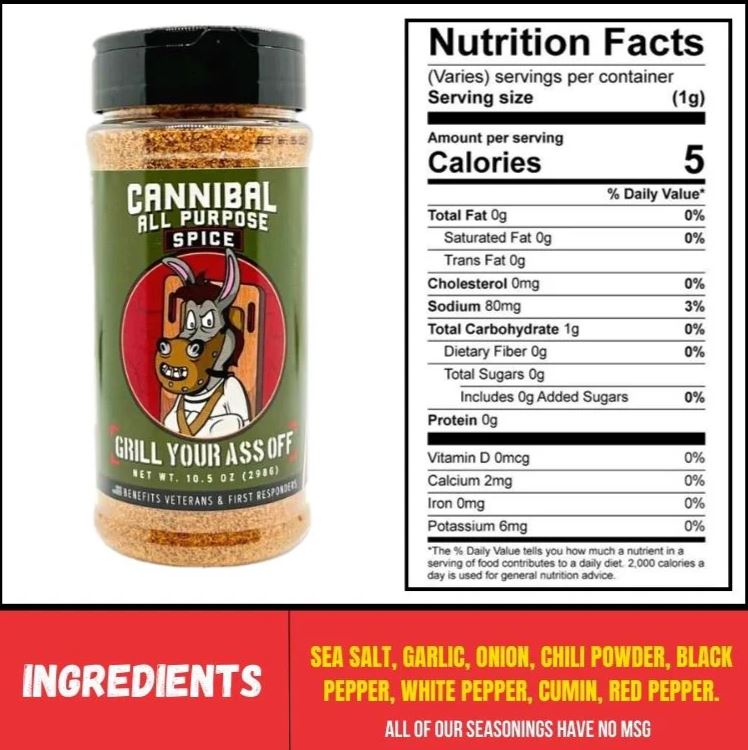 CANNIBAL ALL PURPOSE SPICE 10.5OZ