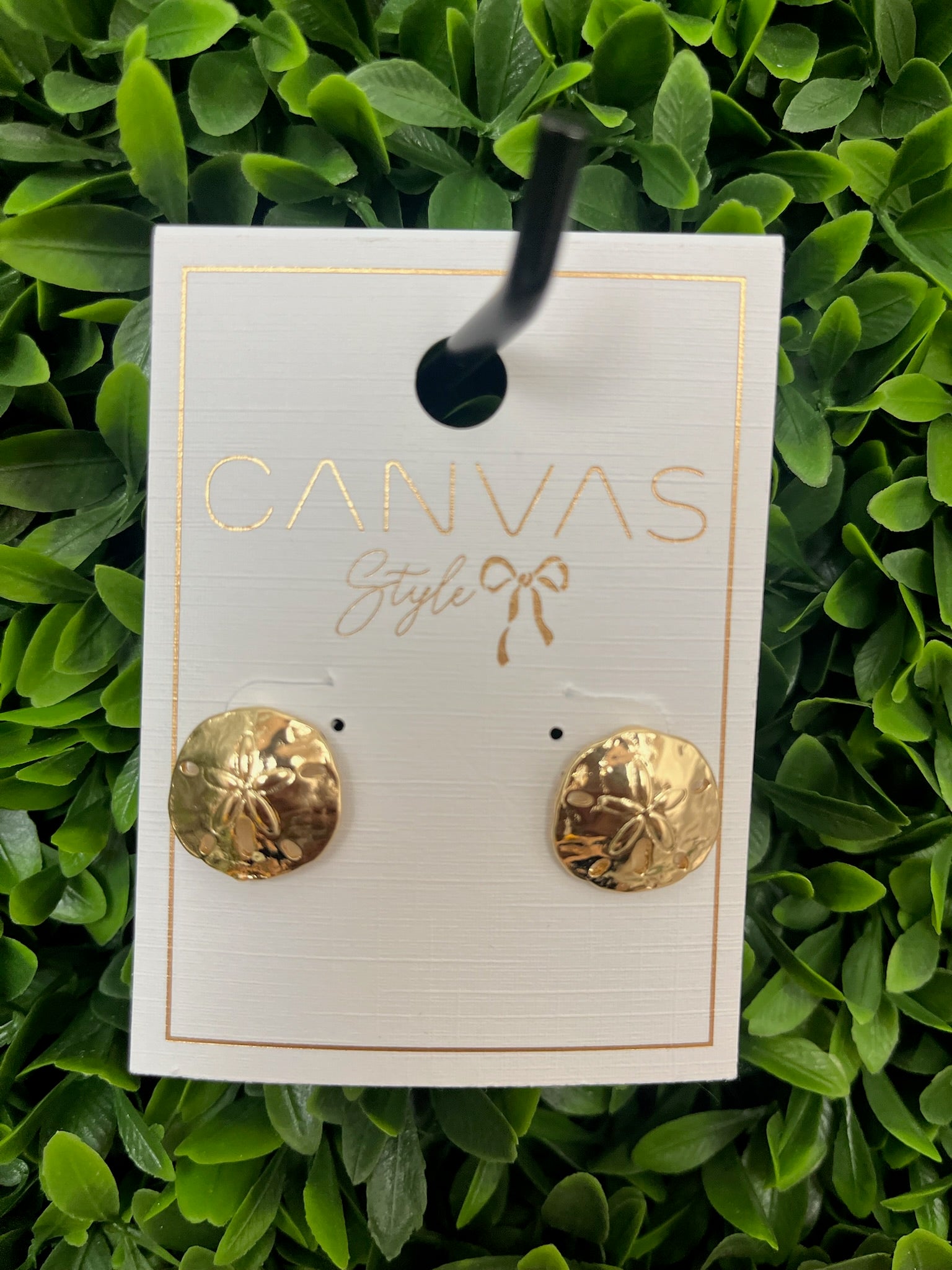 MORGANA SAND DOLLAR STUD EARRINGS SHINY GOLD