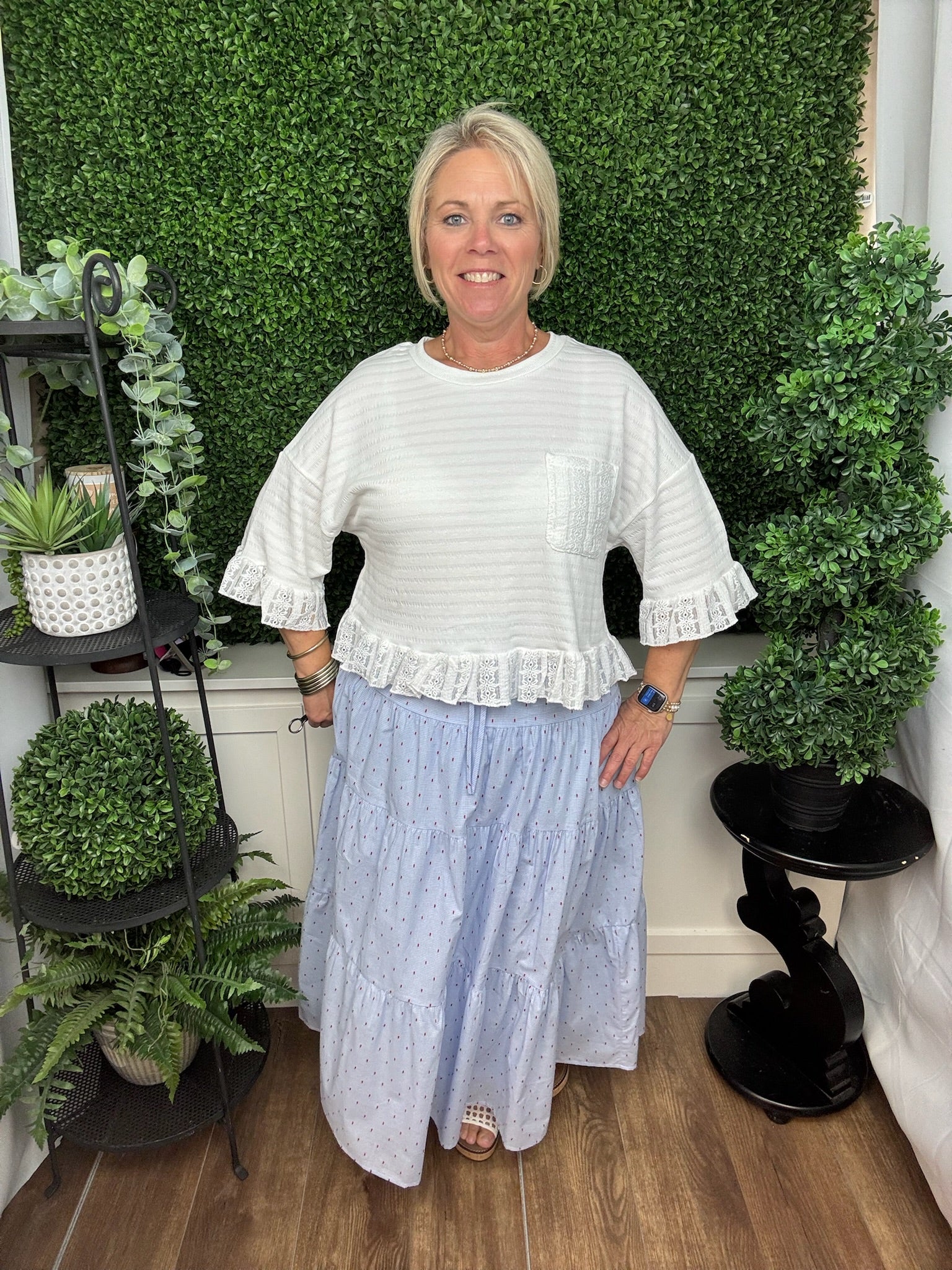 FLOWY MAXI SKIRT - BLUE MULTI