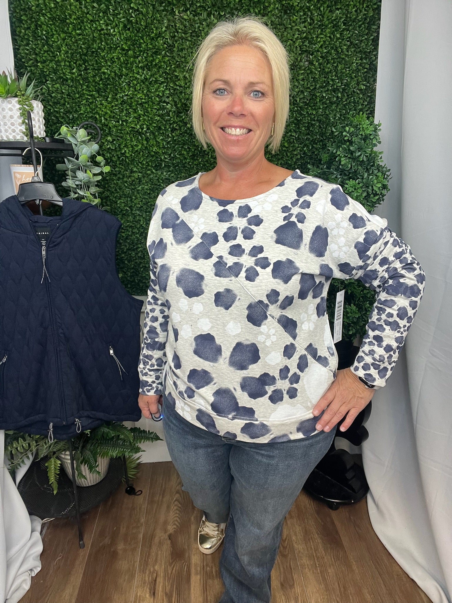 LS CREW NECK TOP - SANDSTONE