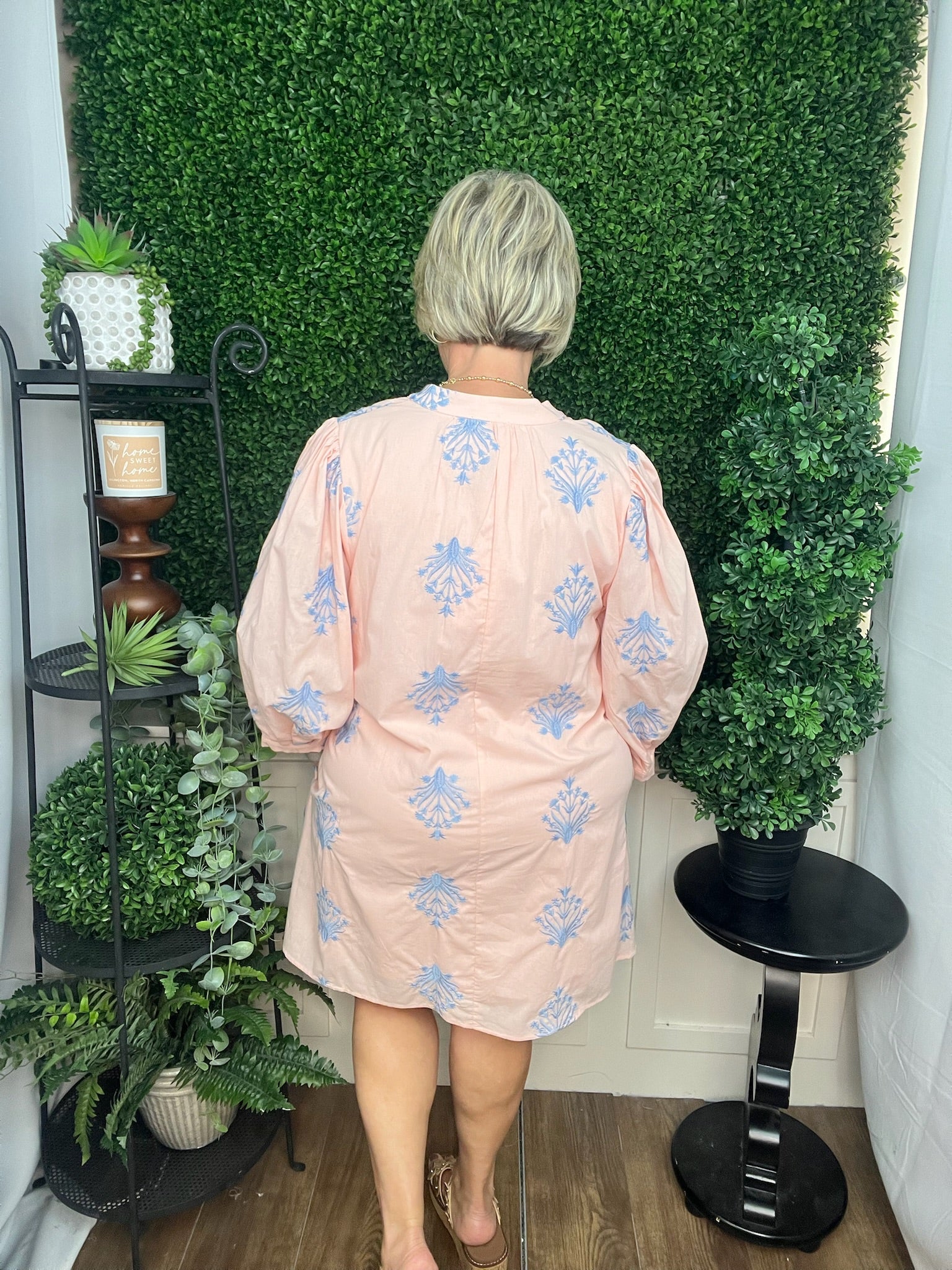 PUFF SLEEVE DRESS - BLUSH/PINK