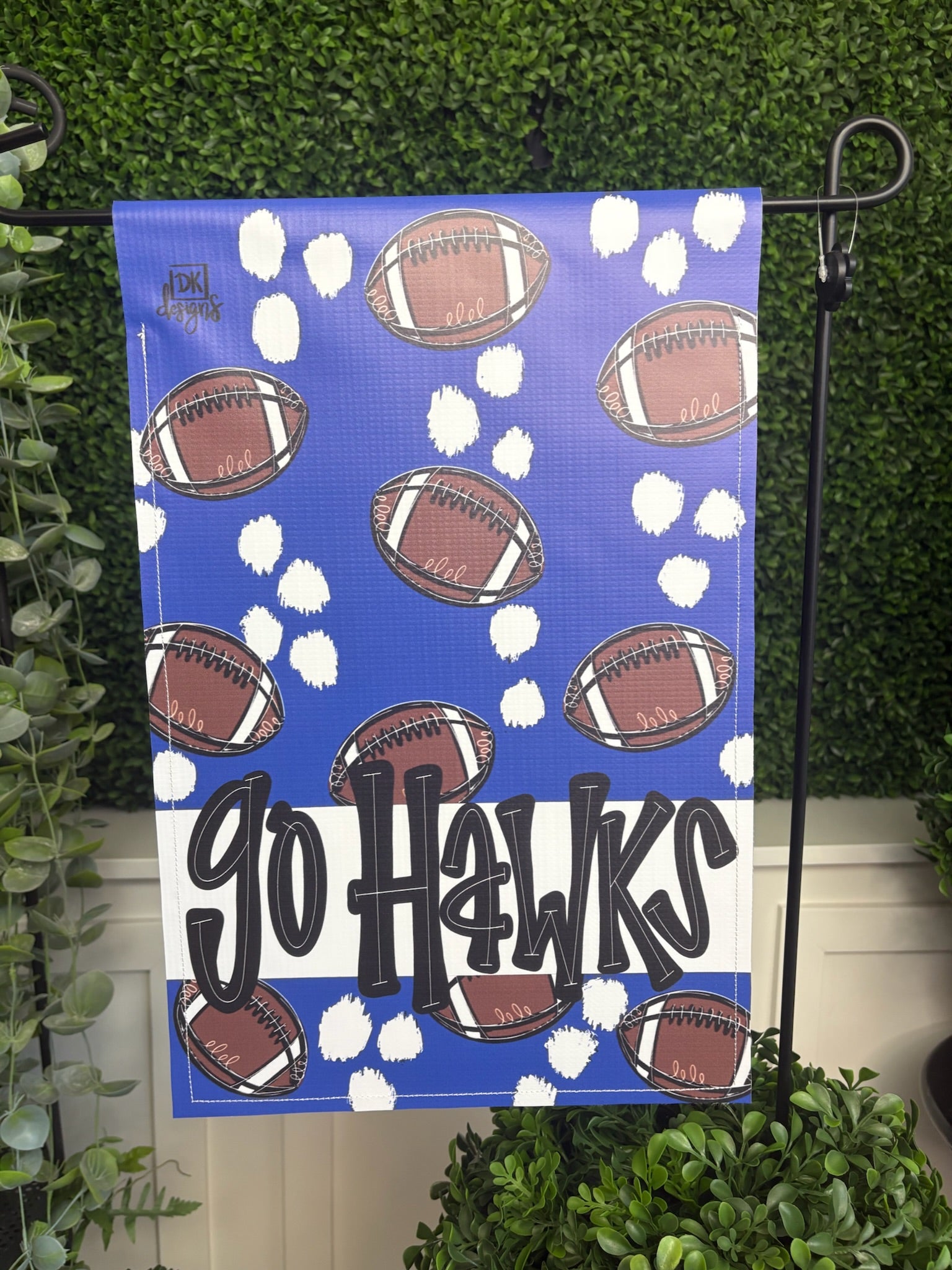 FOOTBALL GARDEN GLAM BLUE/WHITE - GO HAWKS
