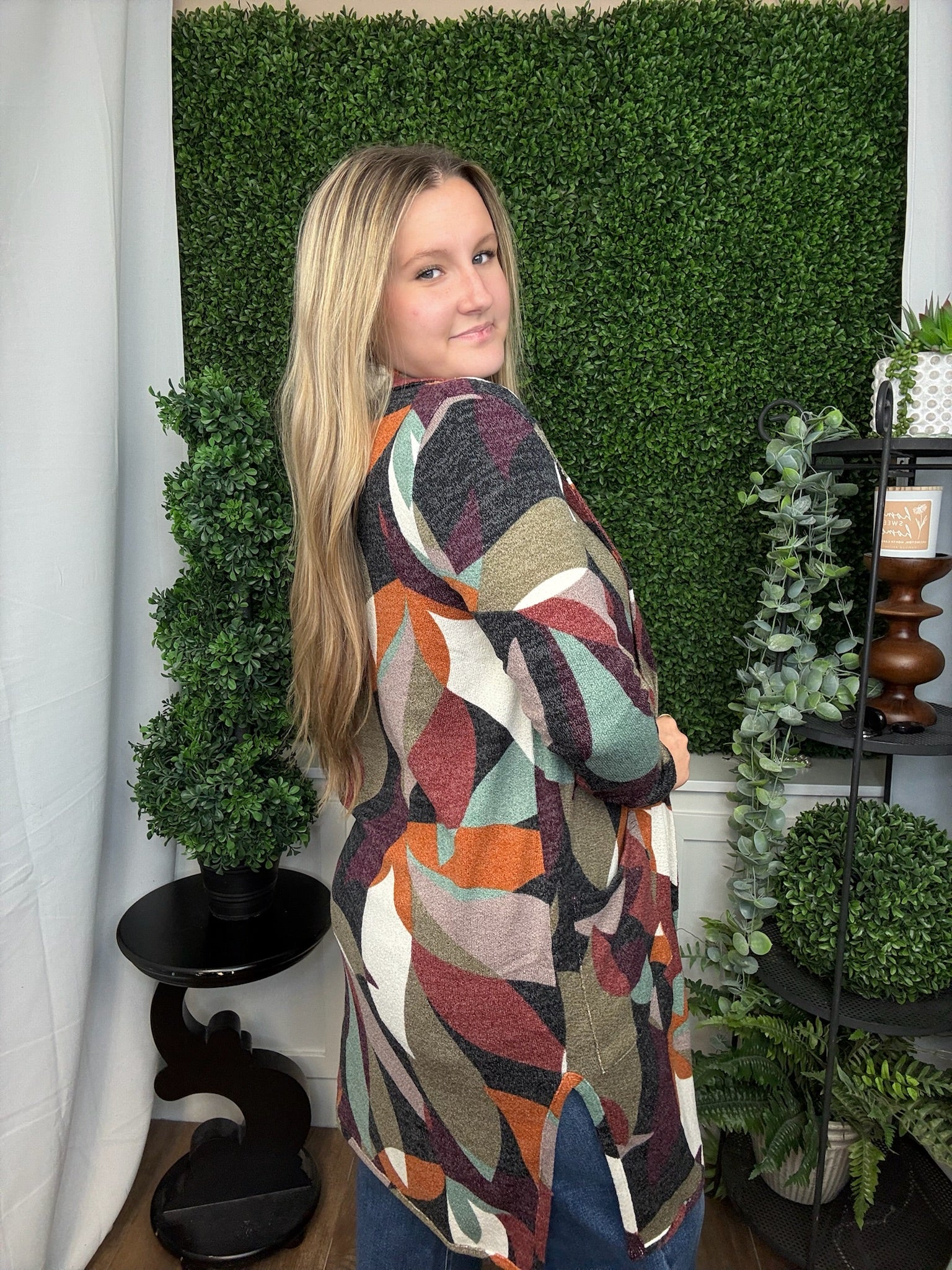 BAILEY OPEN FRONT COAT - RUST