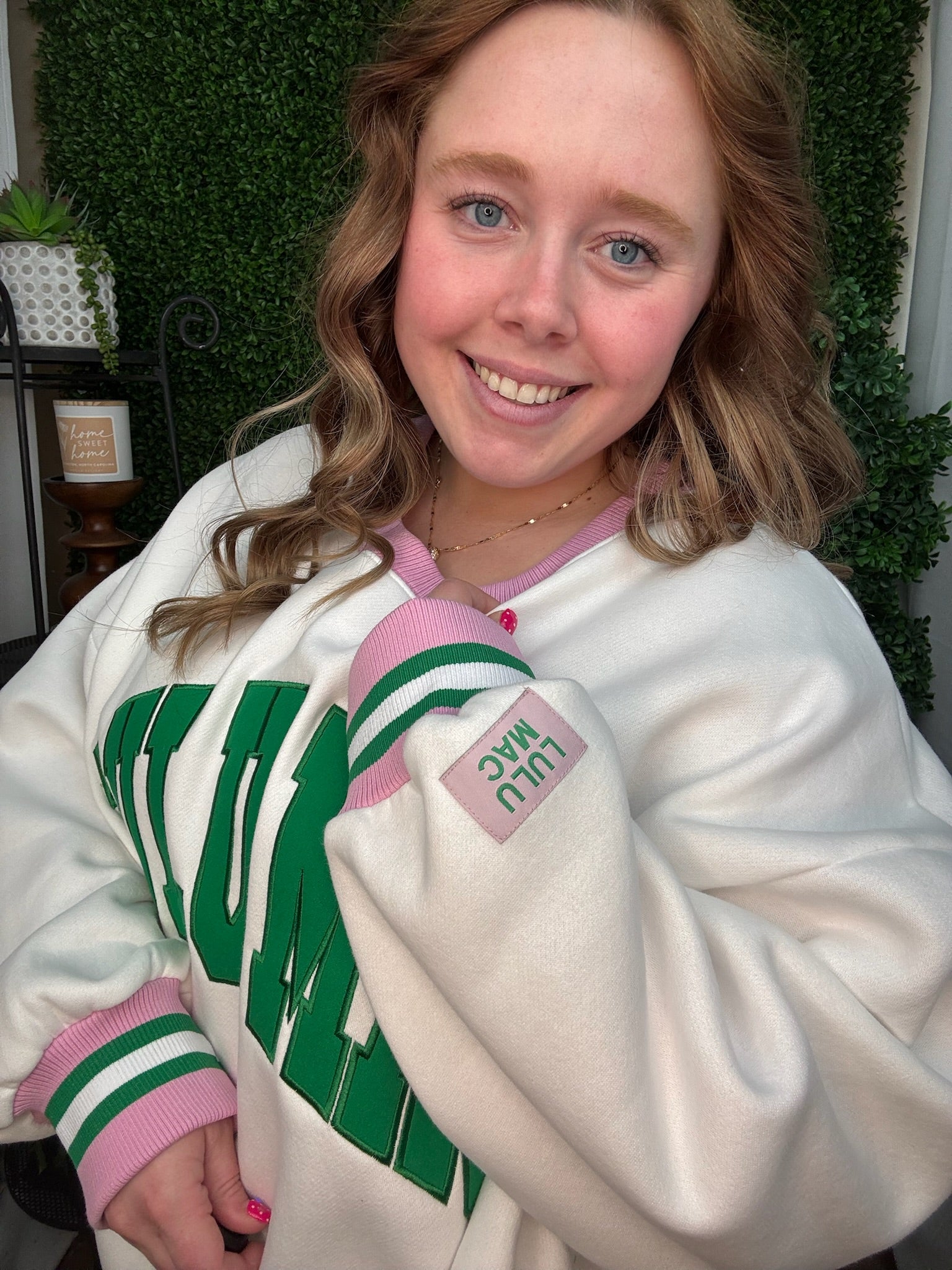 LULU MAC SWEATSHIRT - STITCH - WHITE/GREEN