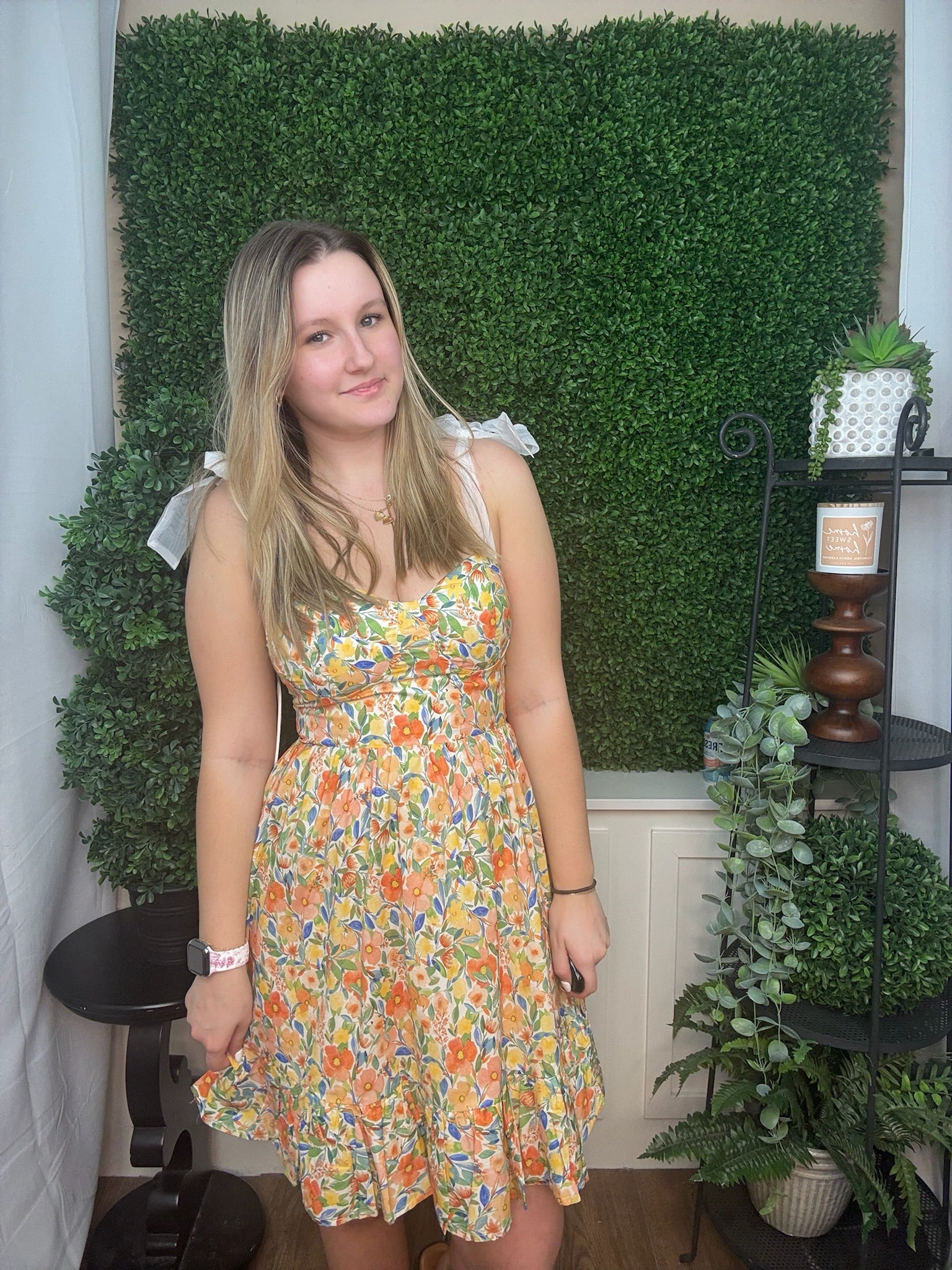 Sunset Garden Corset Midi Dress