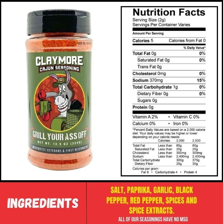 CLAYMORE CAJUN SEASONING 12.5OZ