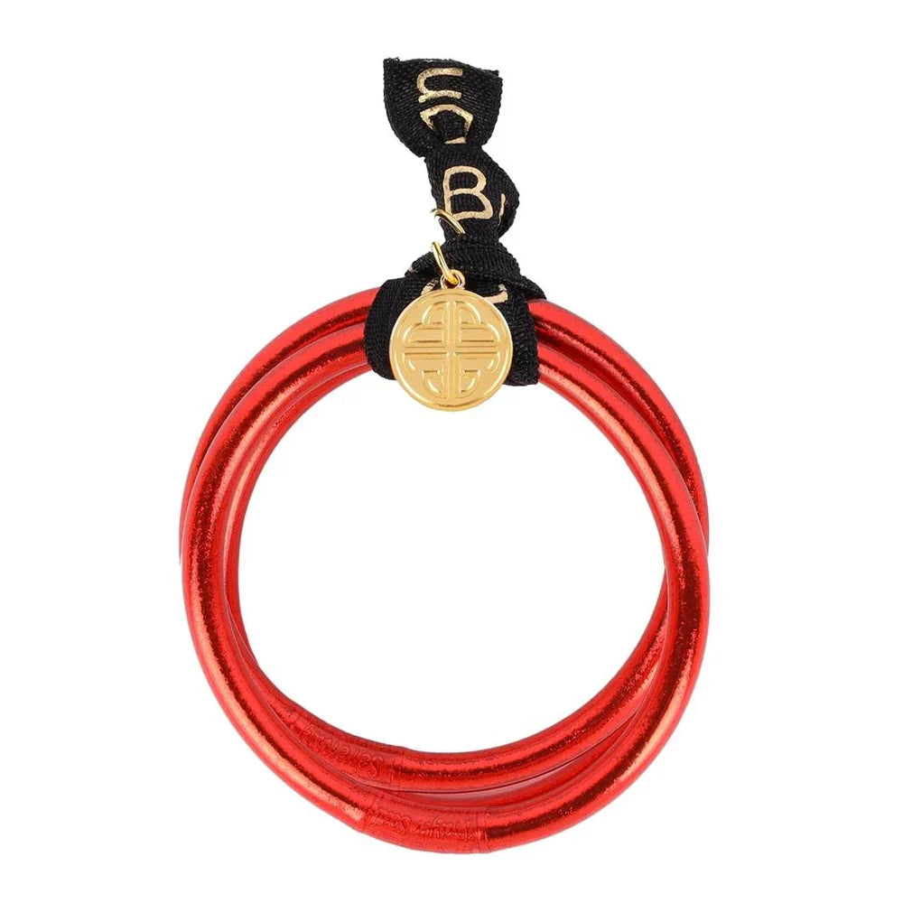 ALL WEATHER BANGLE SET OF 3 - CRIMSON