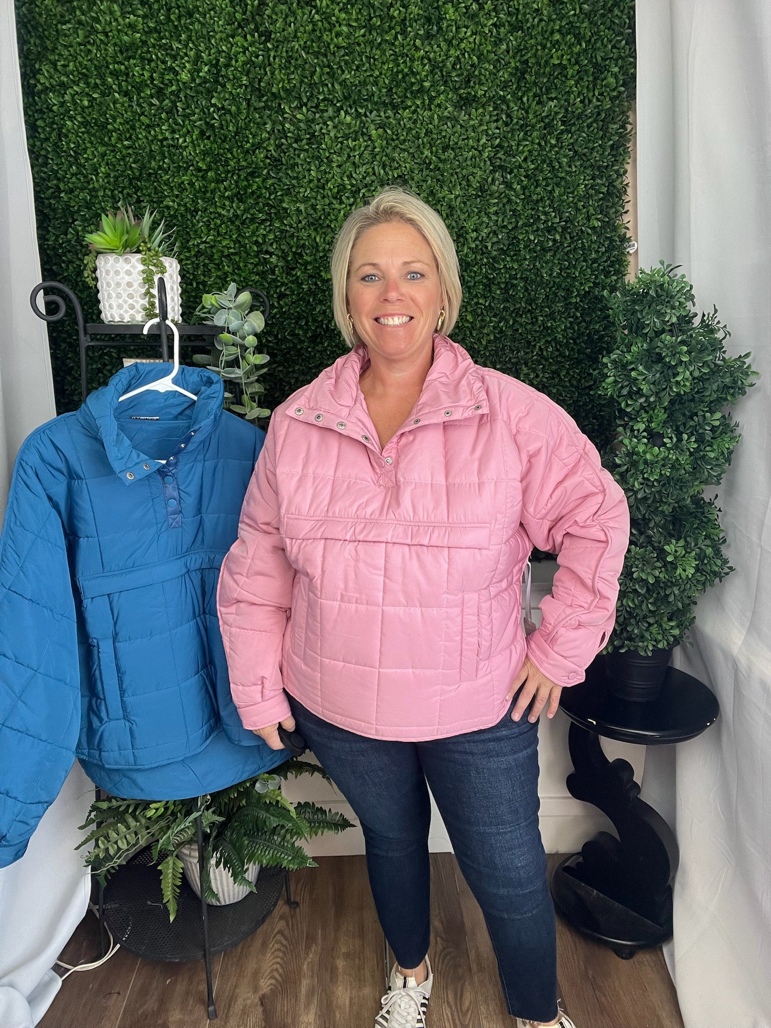 PUFFER PULLOVER JACKET - LIGHT PINK