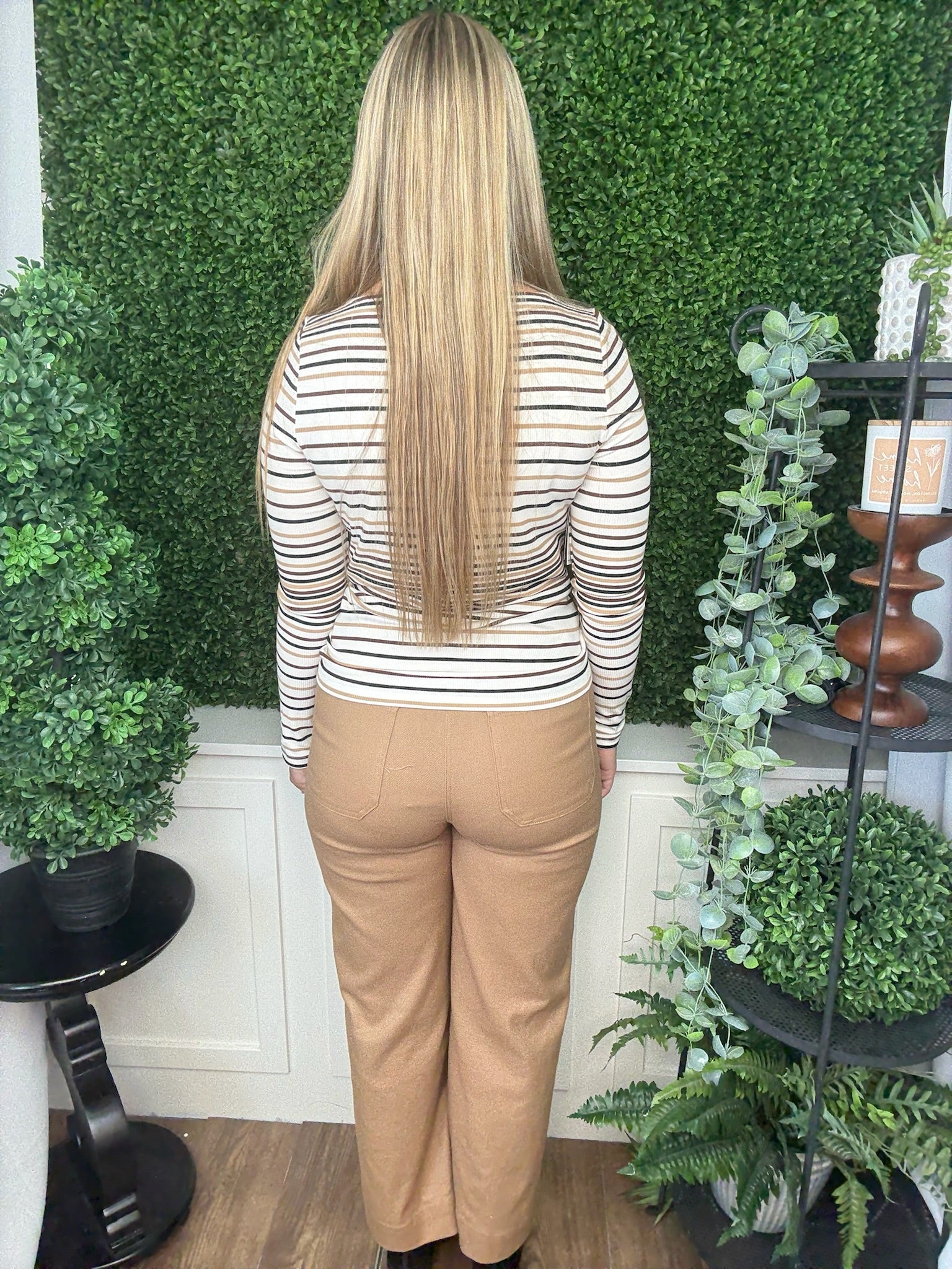 LONG SLEEVE BOAT NECK KNIT TOP ALABASTER MULTI STRIPE