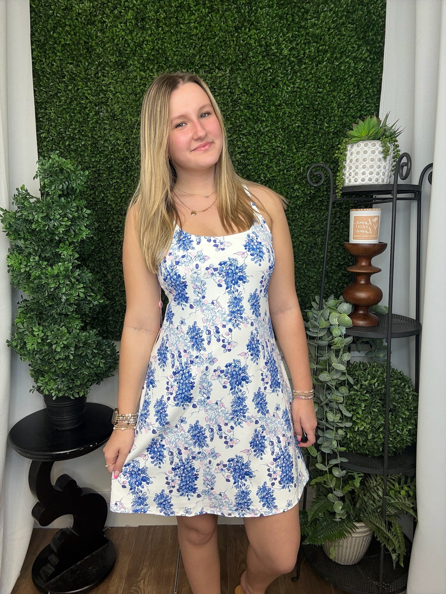 UPF TANK DRESS - FLORAL VINE