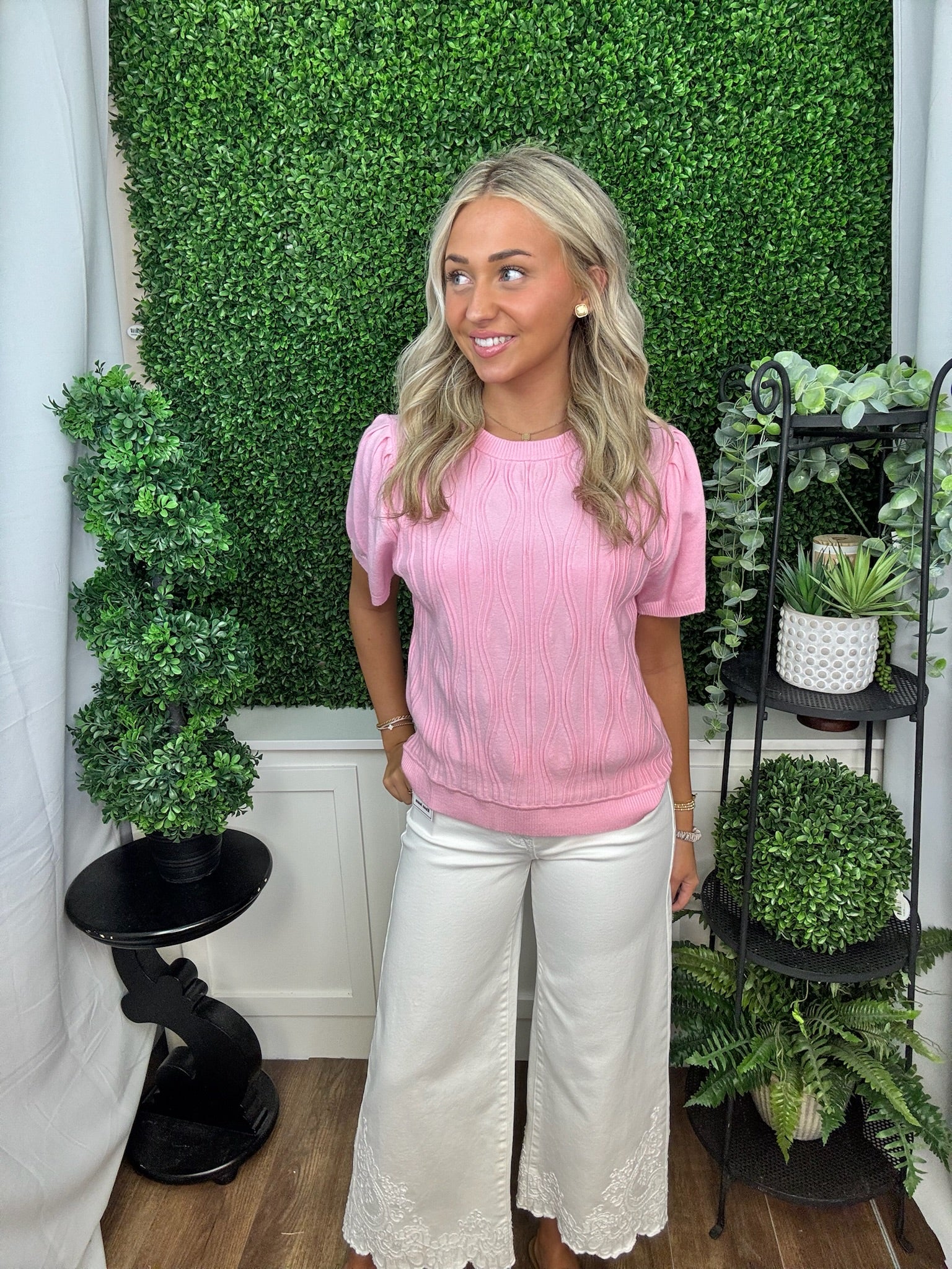 LIGHT PINK SHORT SLEEVED TOP