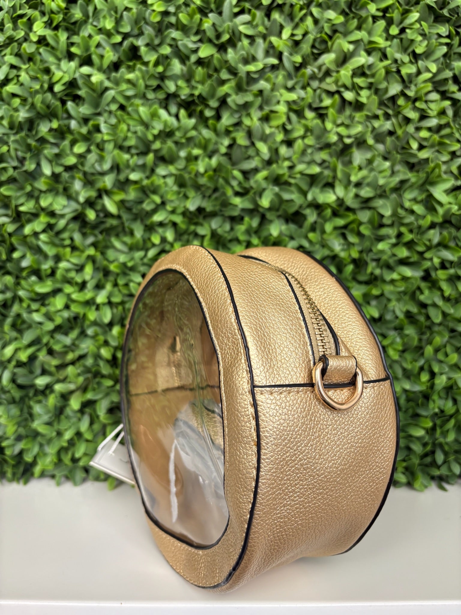 LILIBET CLEAR CIRCULAR CROSSBODY - GOLD