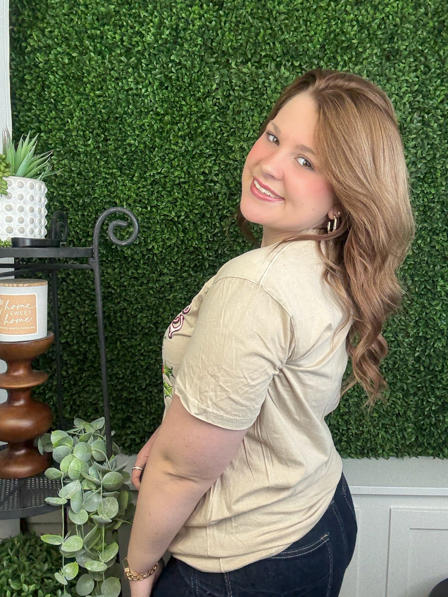 COWGIRL CHRISTMAS CLUB HOLIDAY BOOTS SS - WASHED ECRU