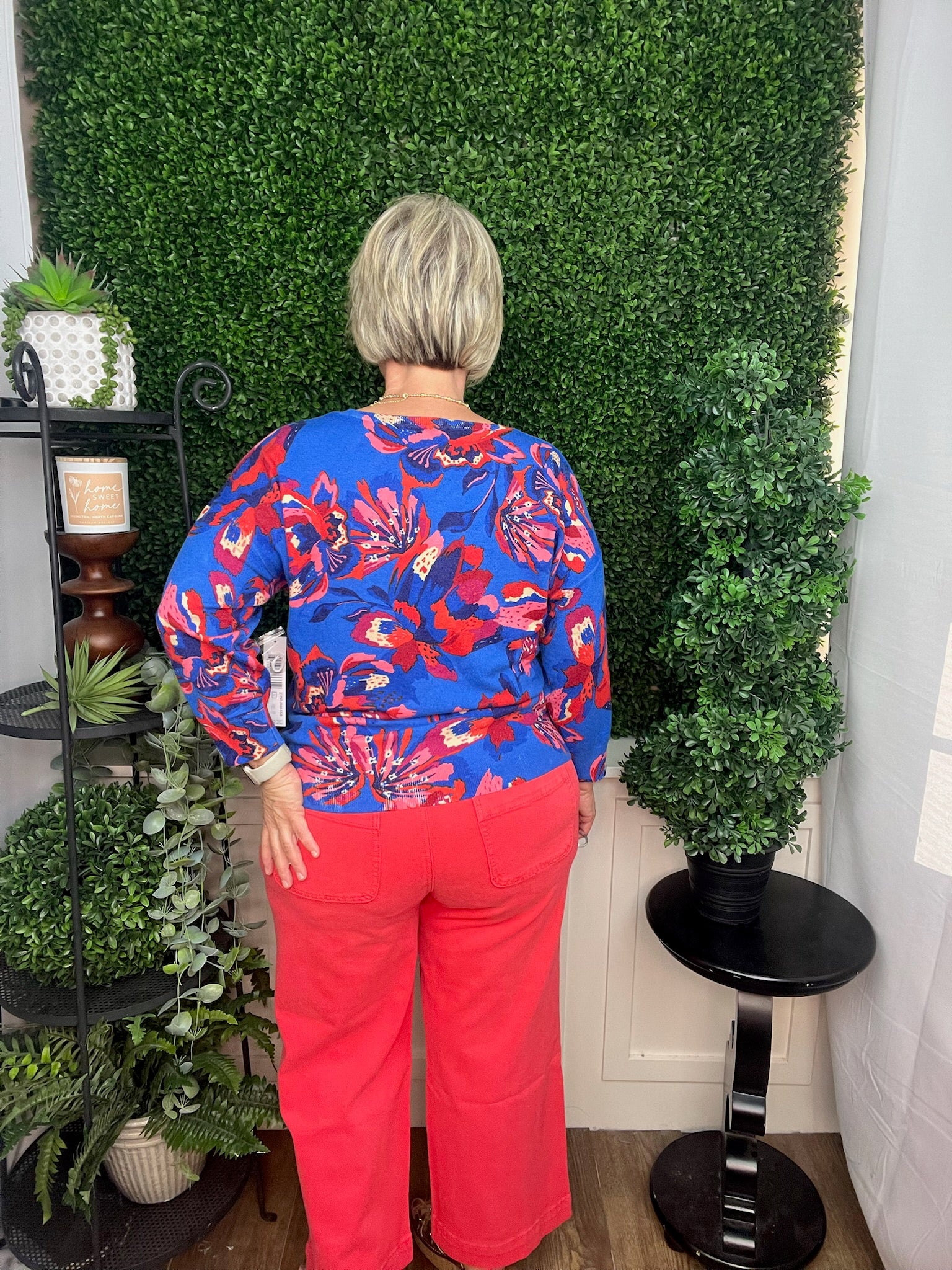 3/4 SLEEVE CREW NECK SWEATER - TURKISH SEA