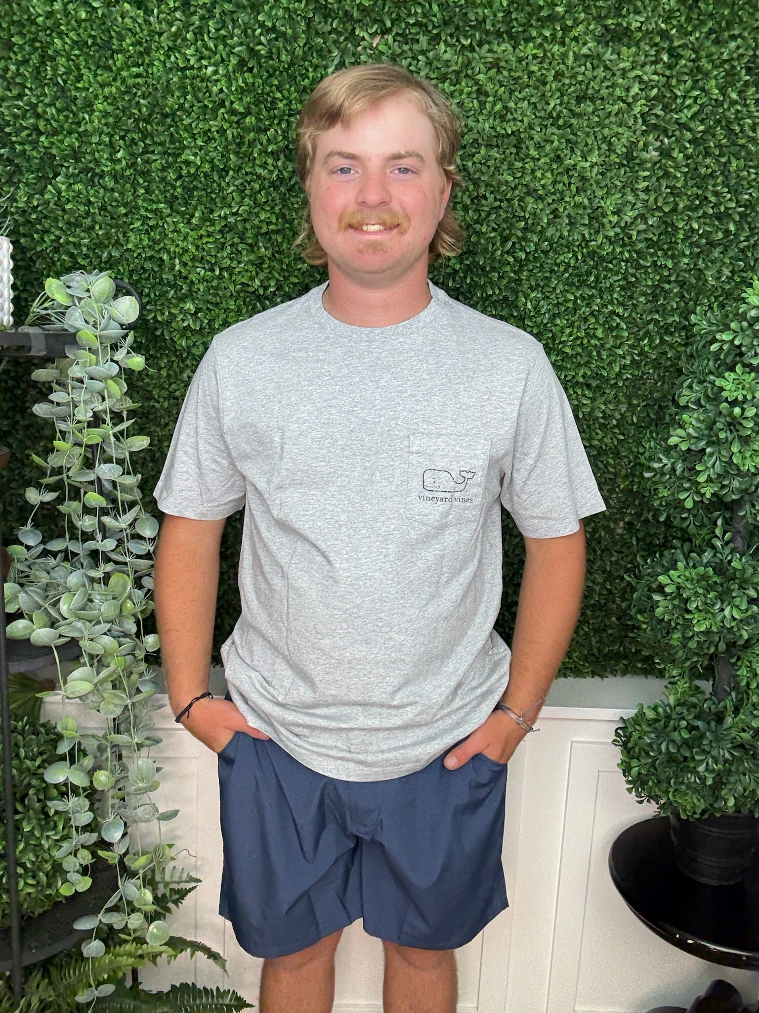 VINTAGE WHALE SS PKT TEE GRY/H