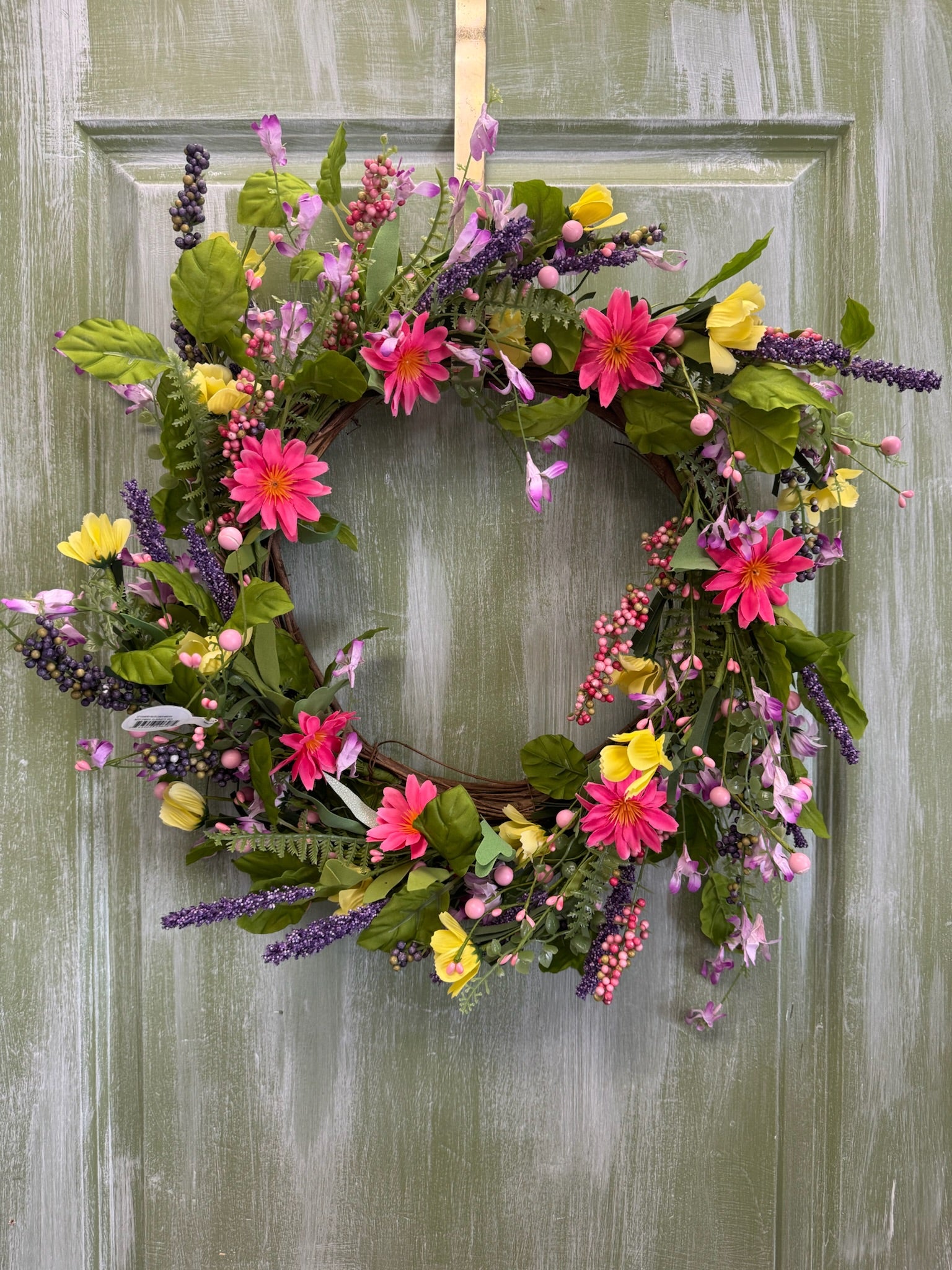 22" COUNTRY WILDFLOWER WREATH - SUMMER MIX
